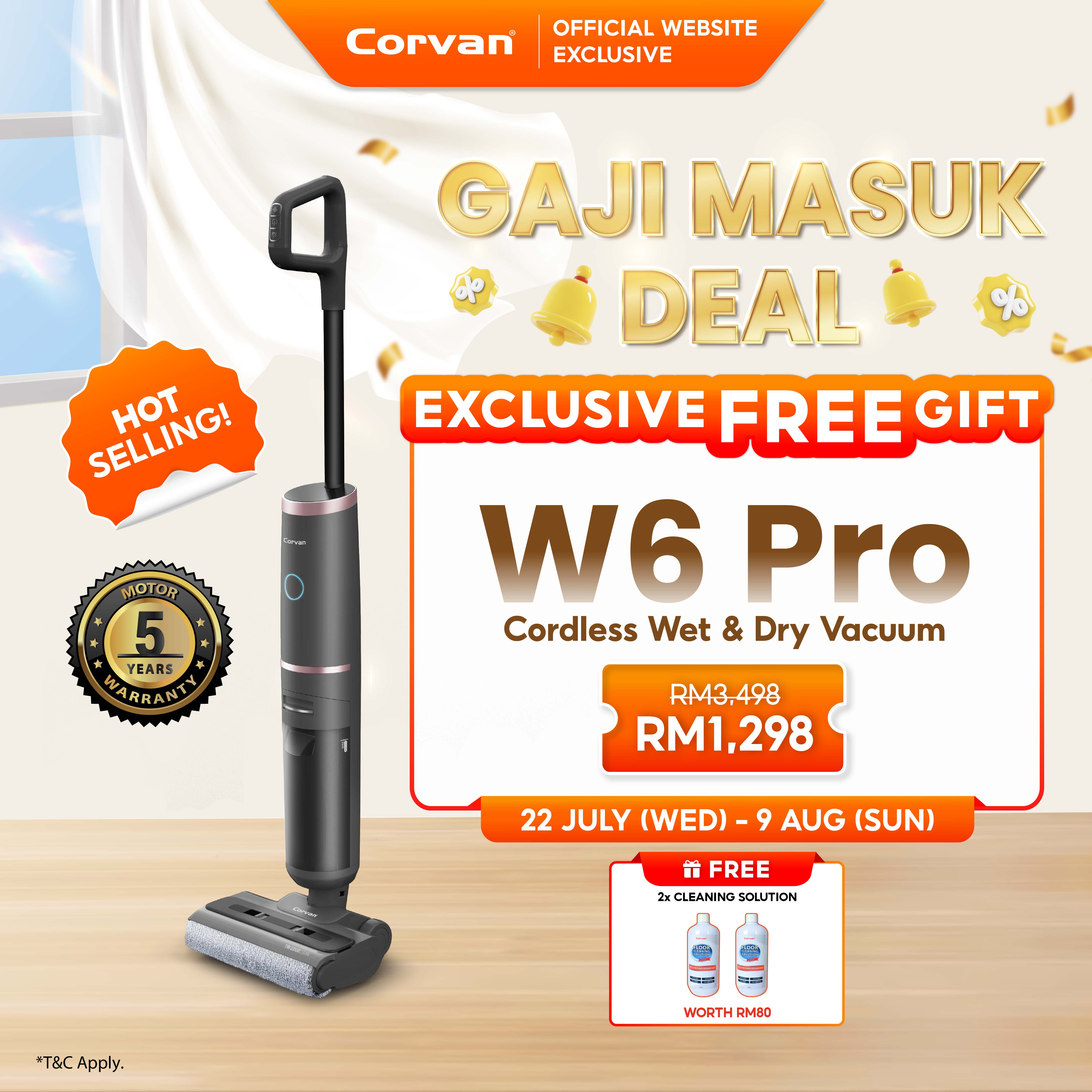 Corvan W6 Pro Cordless Wet and Dry Vacuum