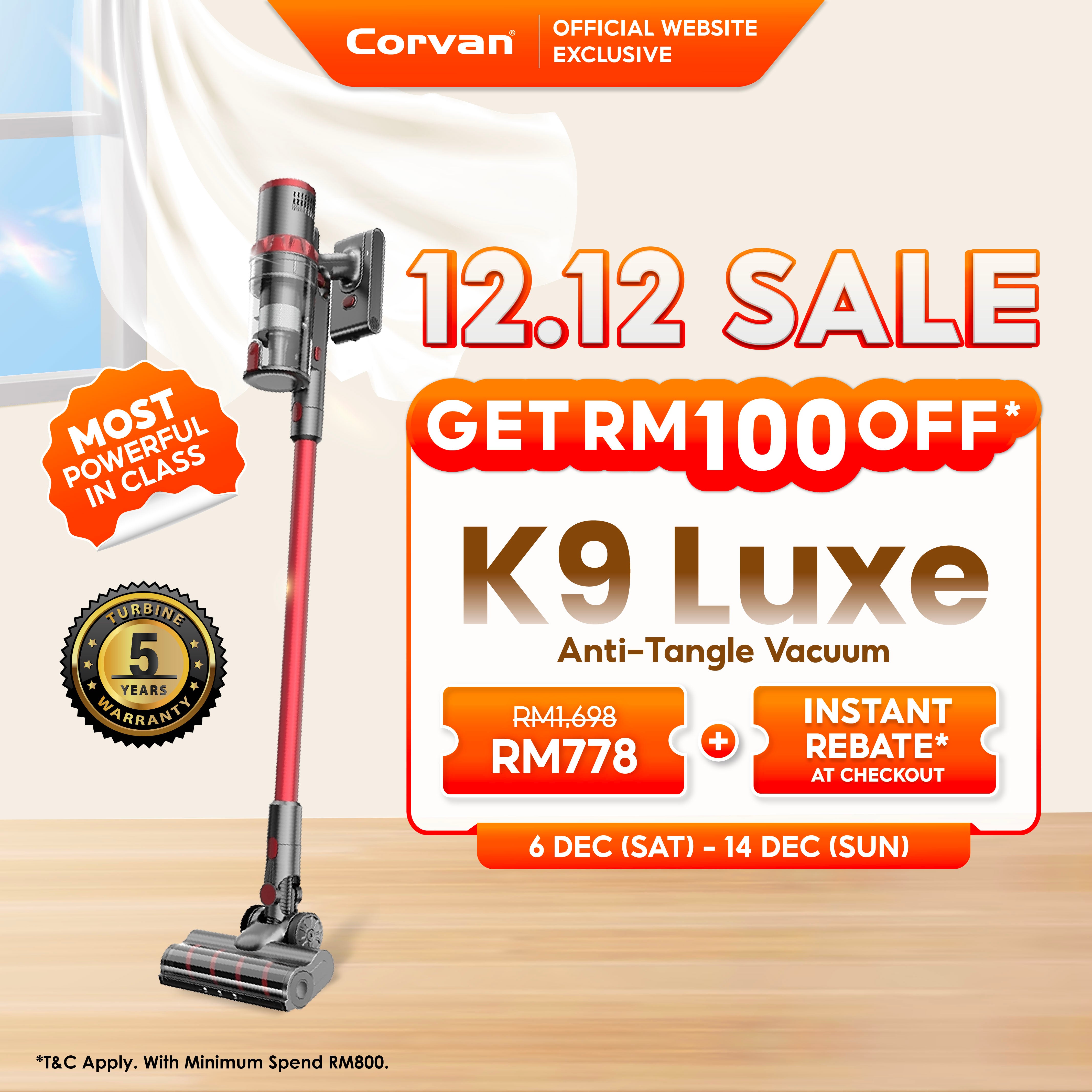 Corvan Anti-tangle Cordless Vacuum Cleaner K9 Luxe