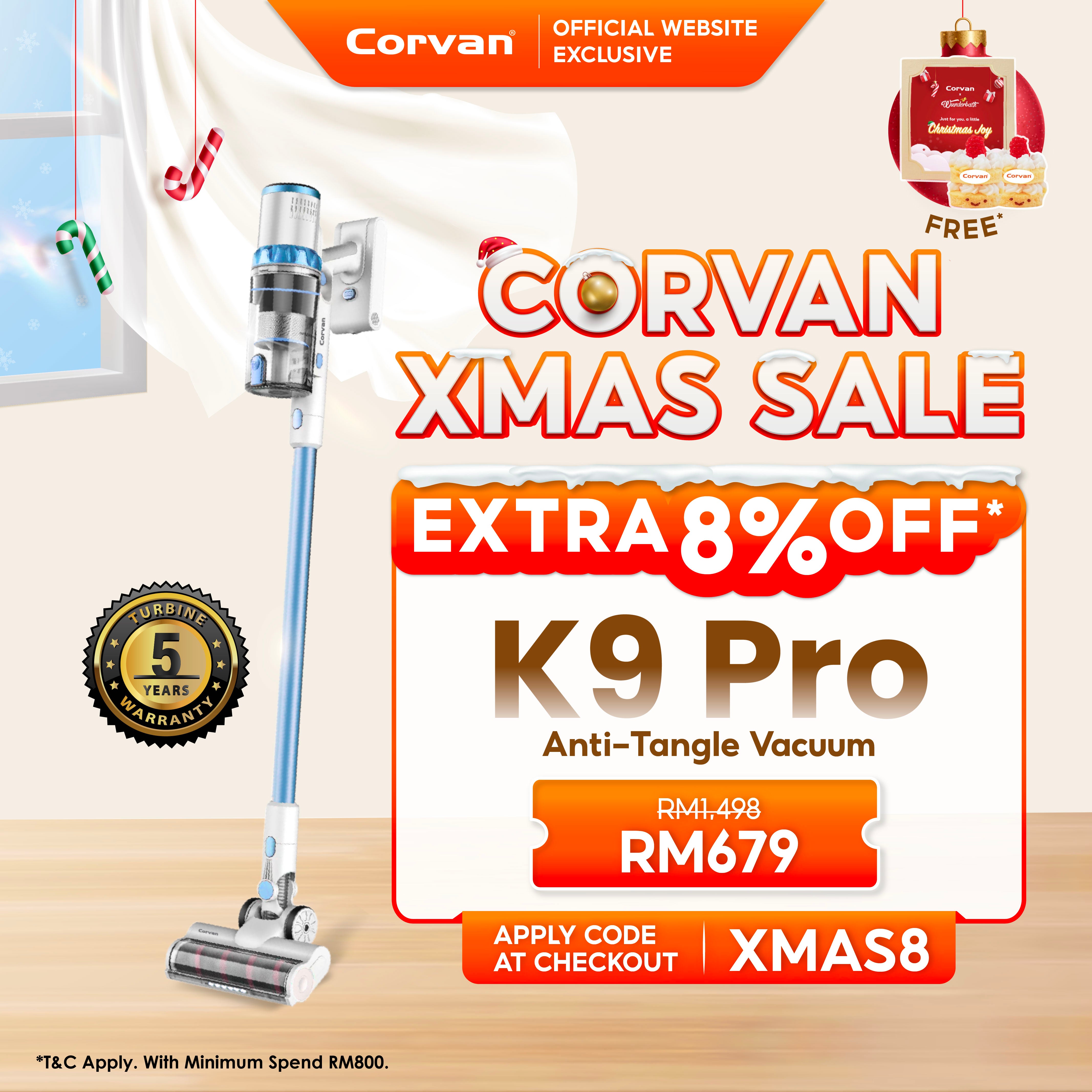 Corvan Anti-tangle Cordless Vacuum Cleaner K9 Pro