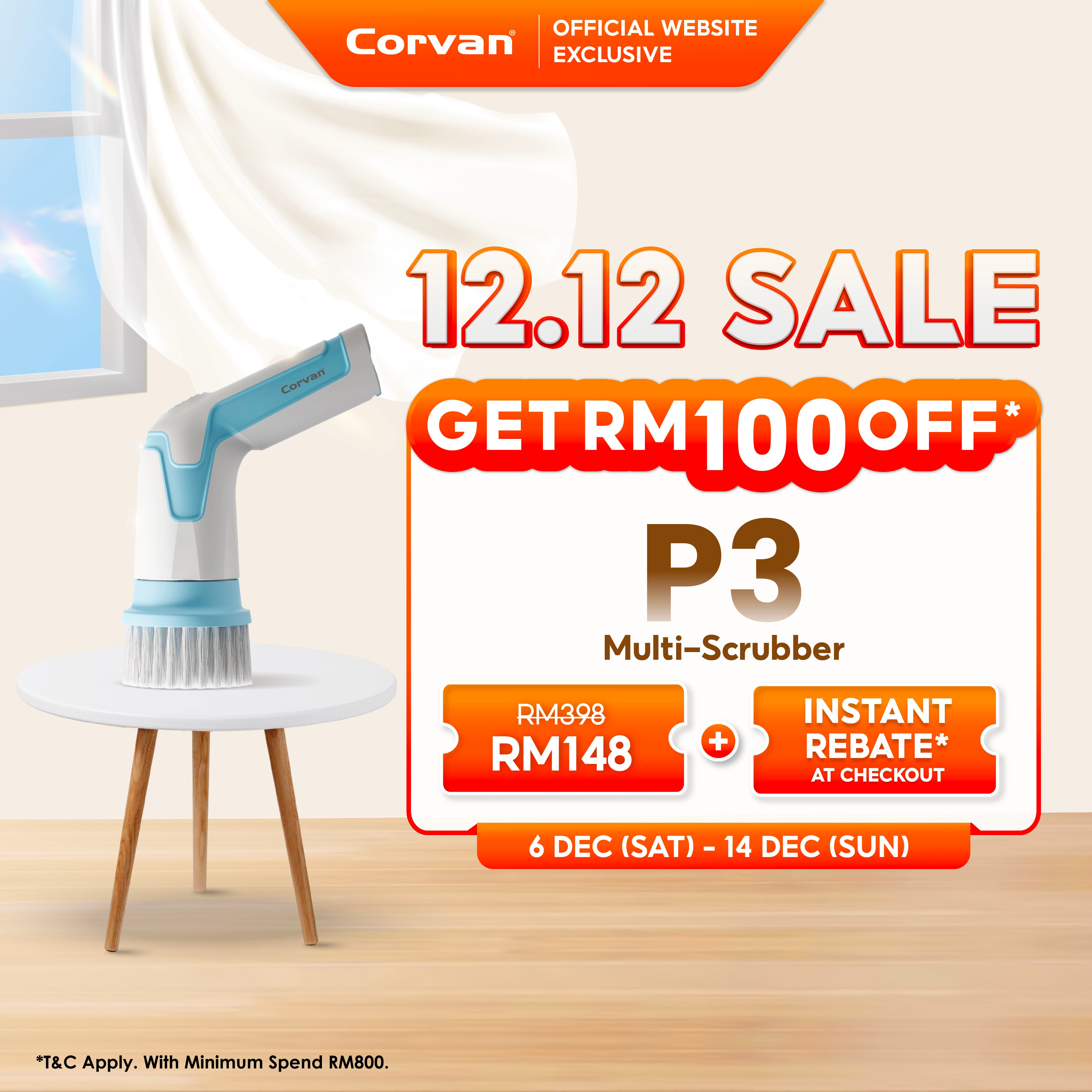 NEW Corvan Cordless Power Scrubber Bathroom Scrubber P3.