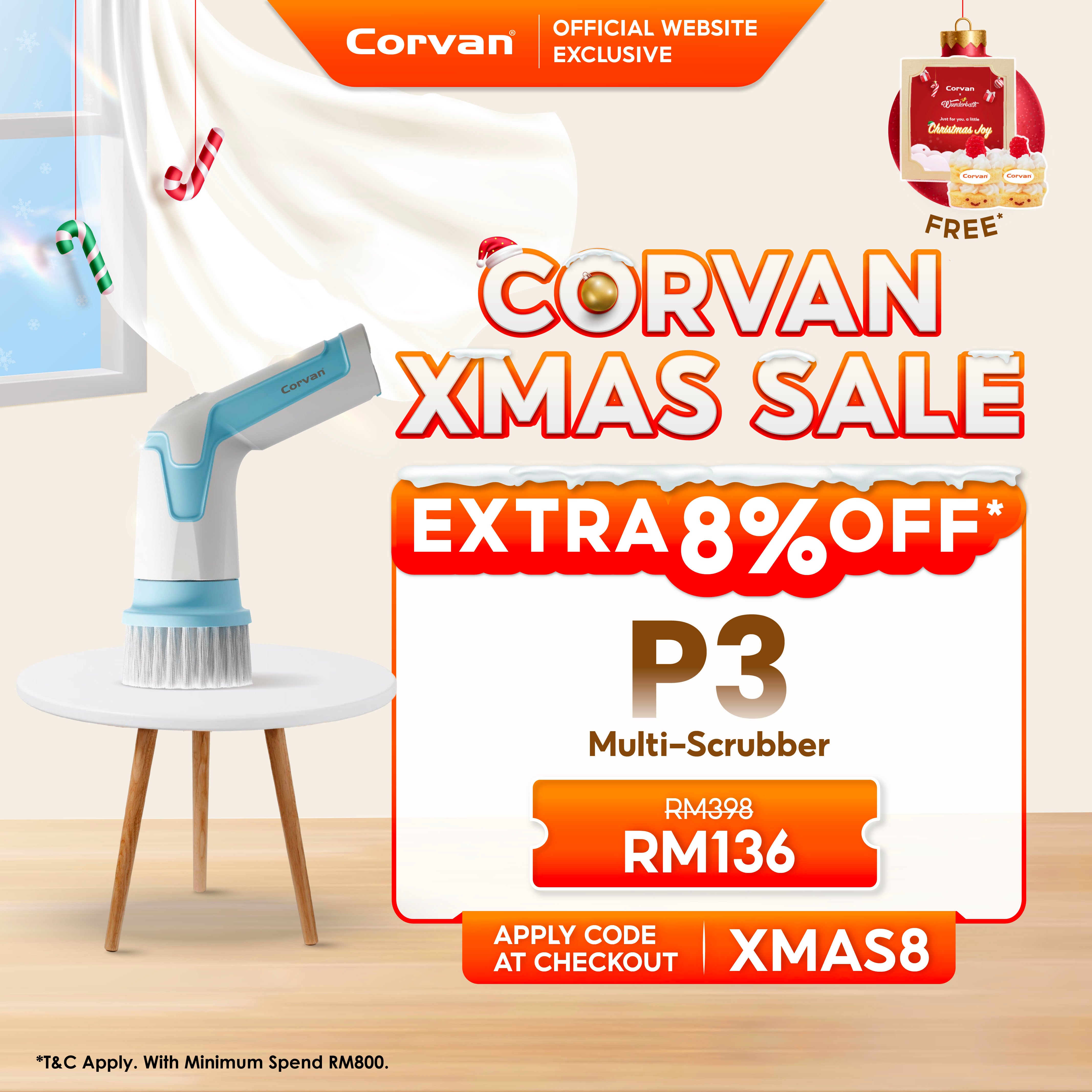 NEW Corvan Cordless Power Scrubber Bathroom Scrubber P3.