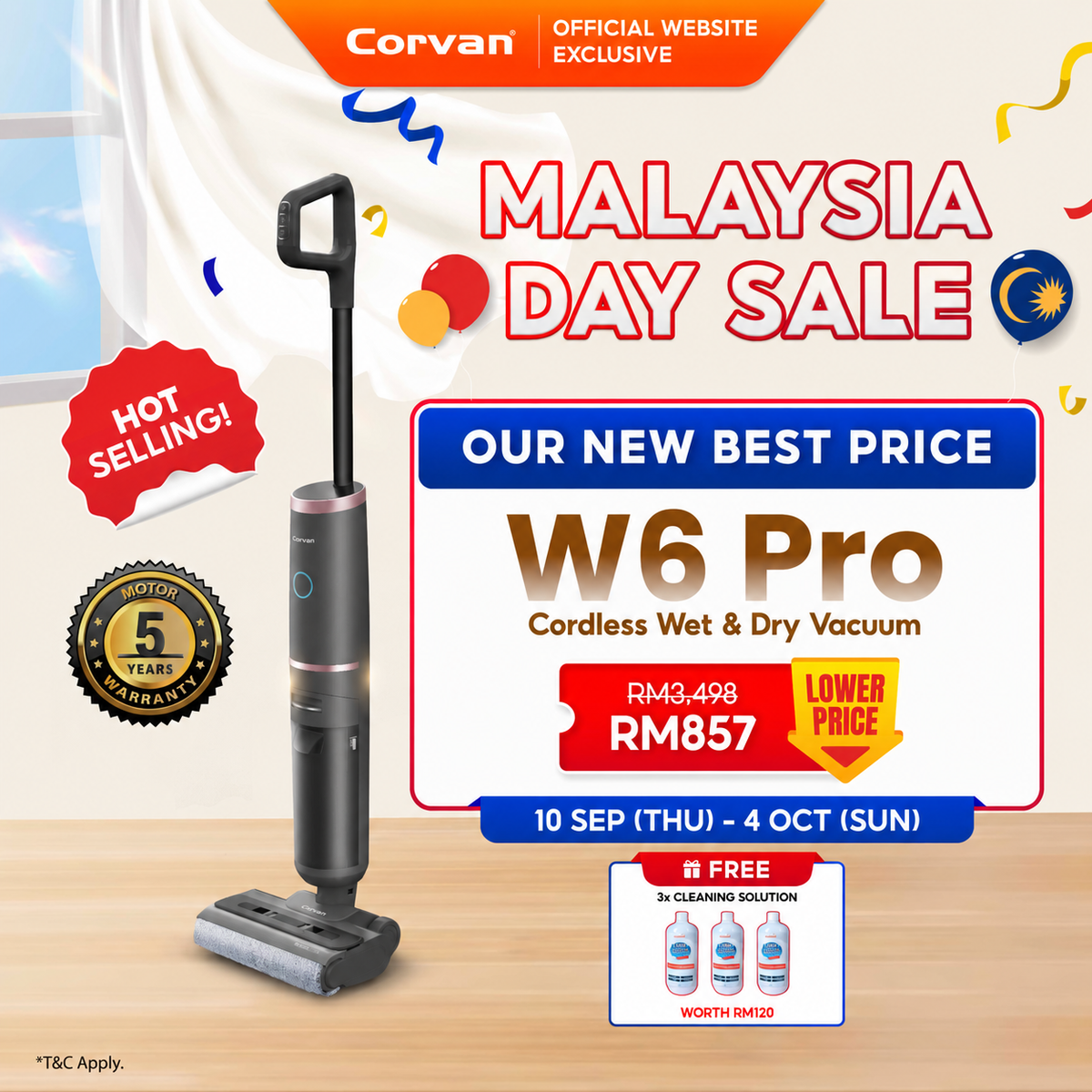 Corvan W6 Pro Cordless Wet and Dry Vacuum