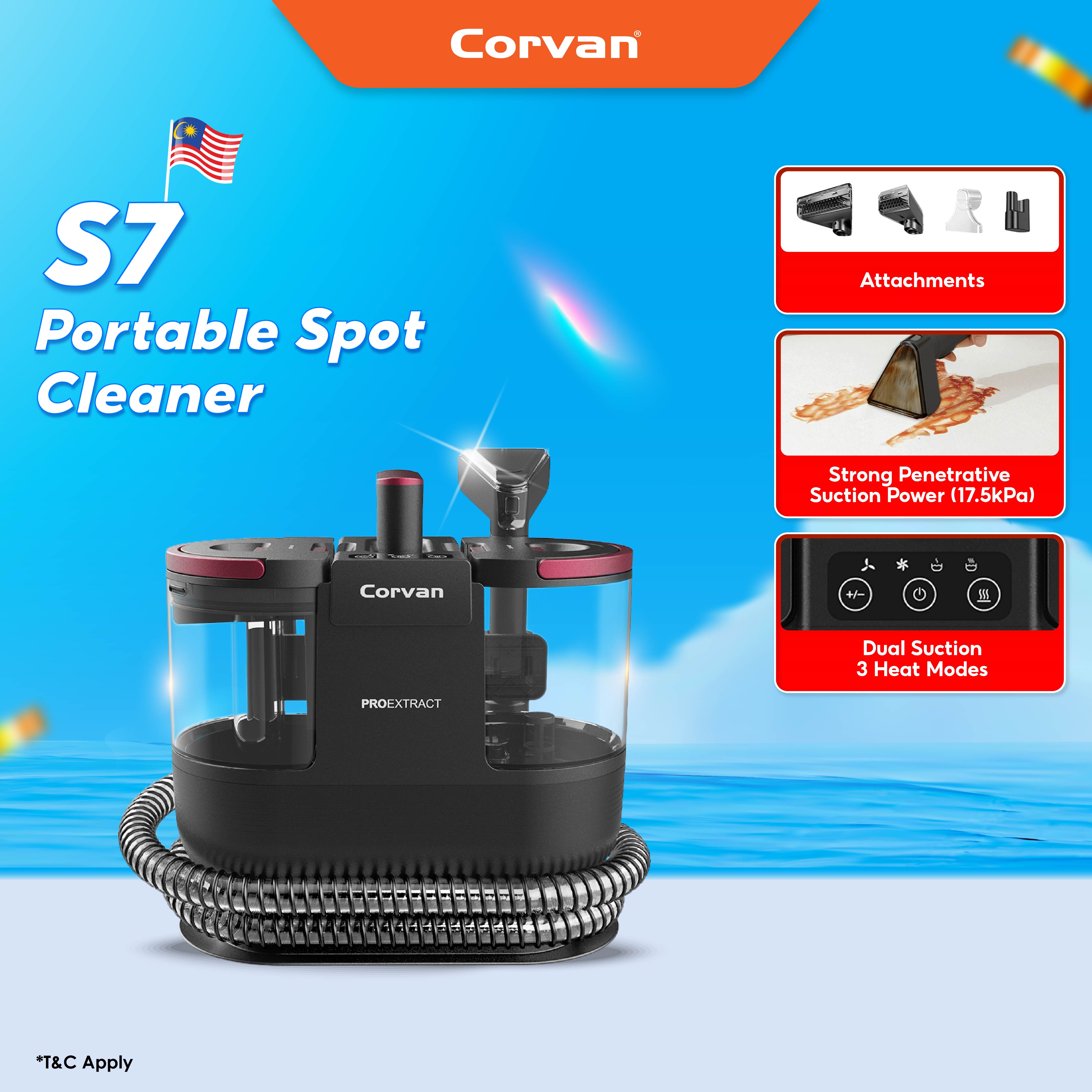 Corvan Spot Cleaner S7 - Carpet & Upholstery Cleaning with ProExtract System