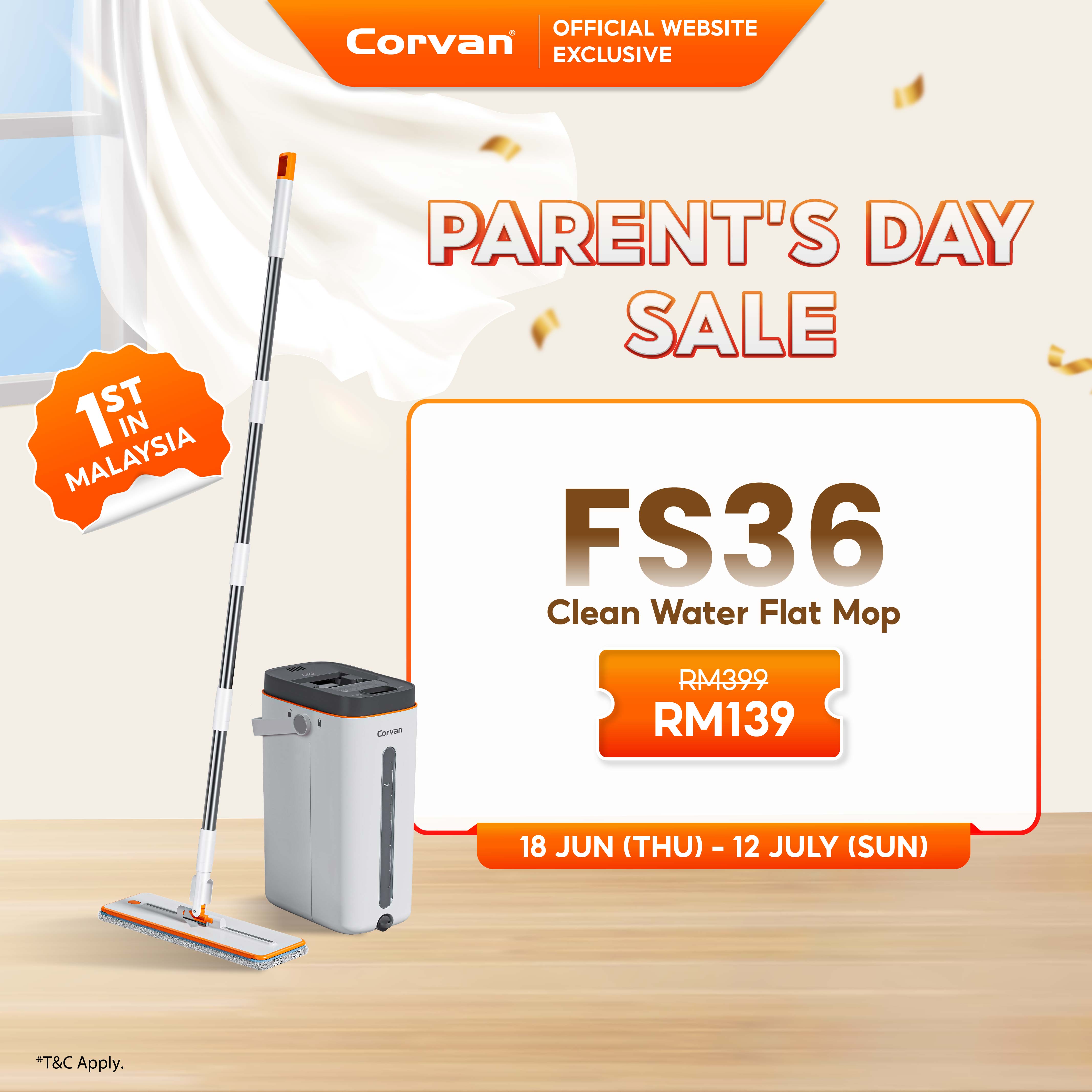 Corvan ACTIVEWASH Flat Mop FS36