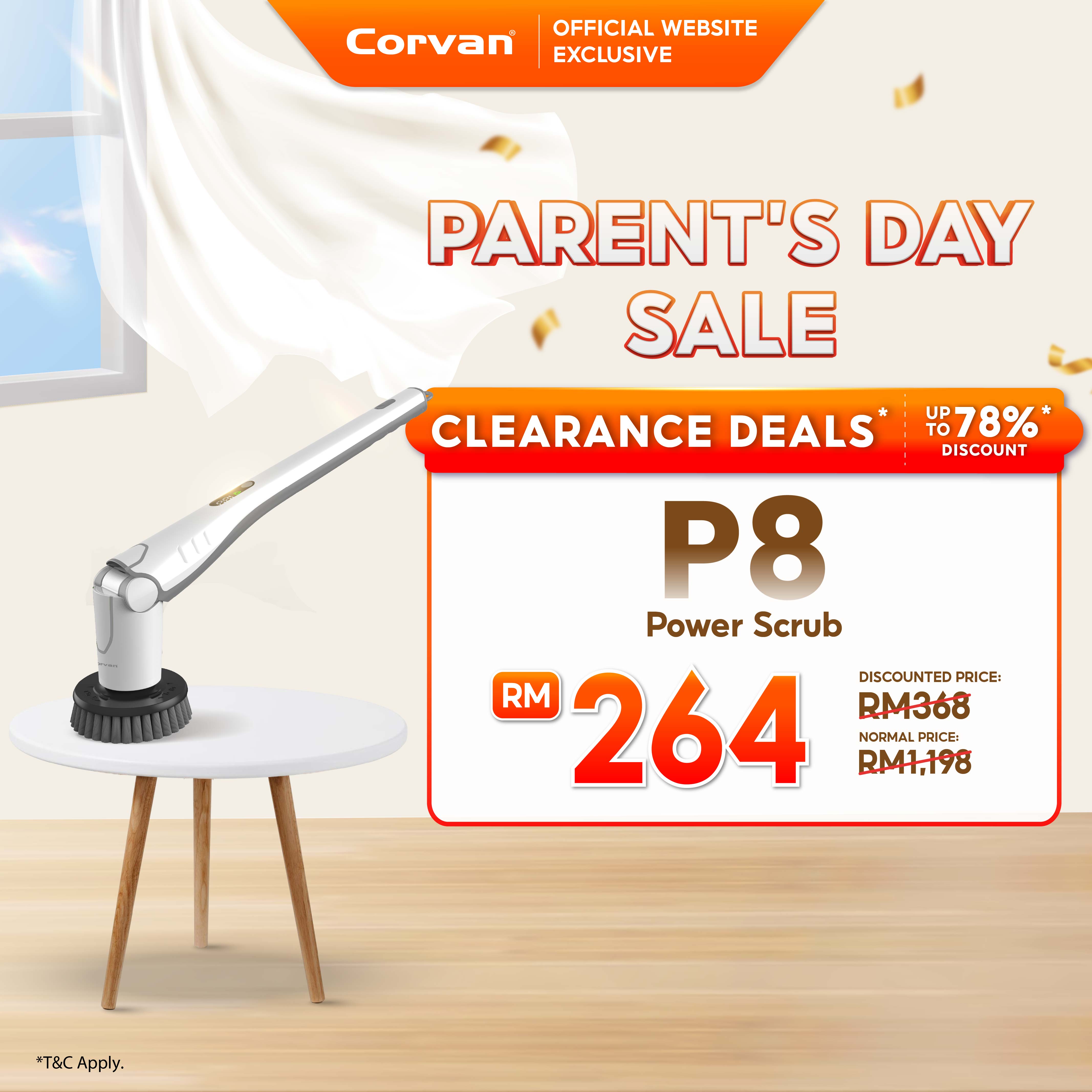 Corvan Power Scrub P8 - Scrub, Polish and Wax with dual speed SuperTorque technology