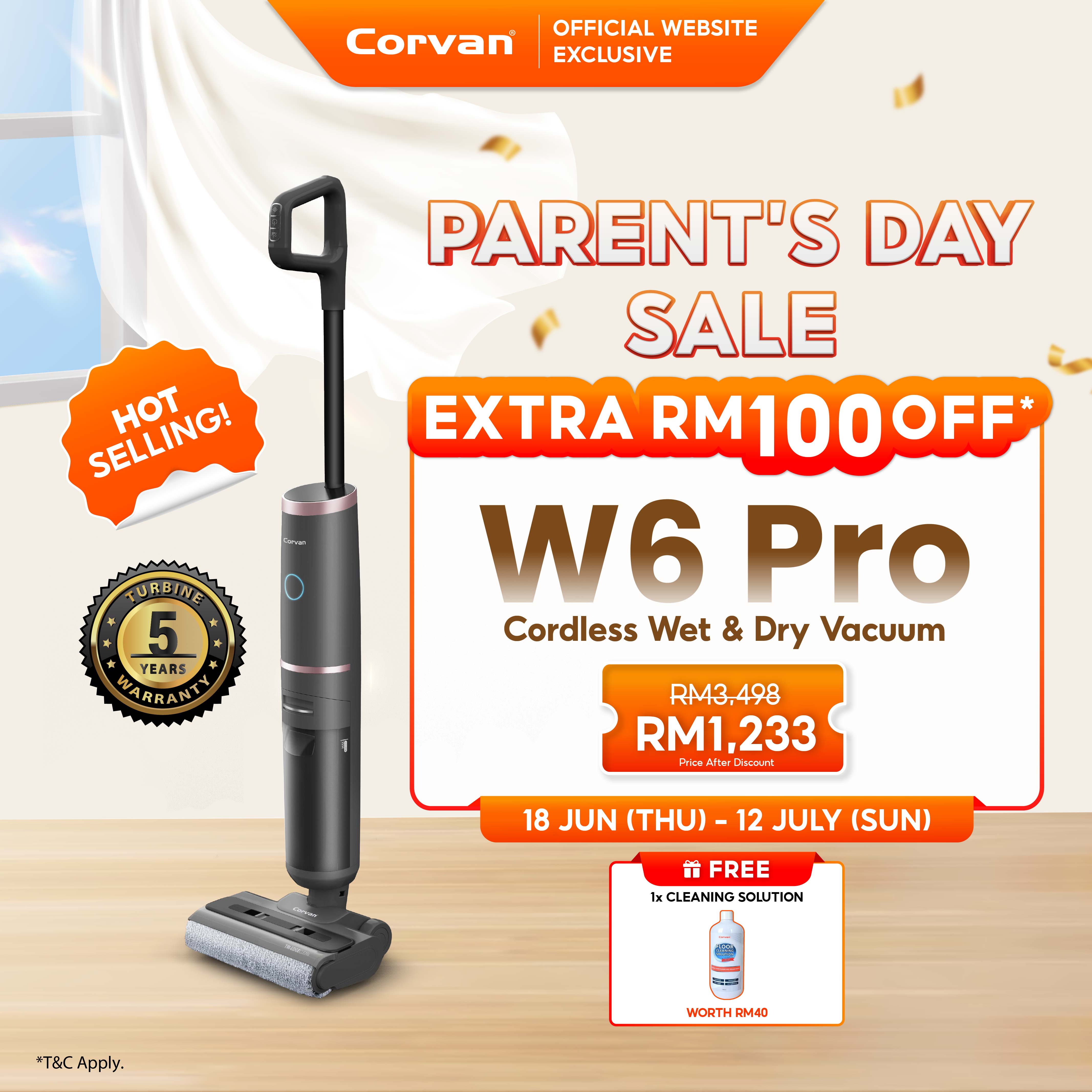 Corvan W6 Pro Cordless Wet and Dry Vacuum