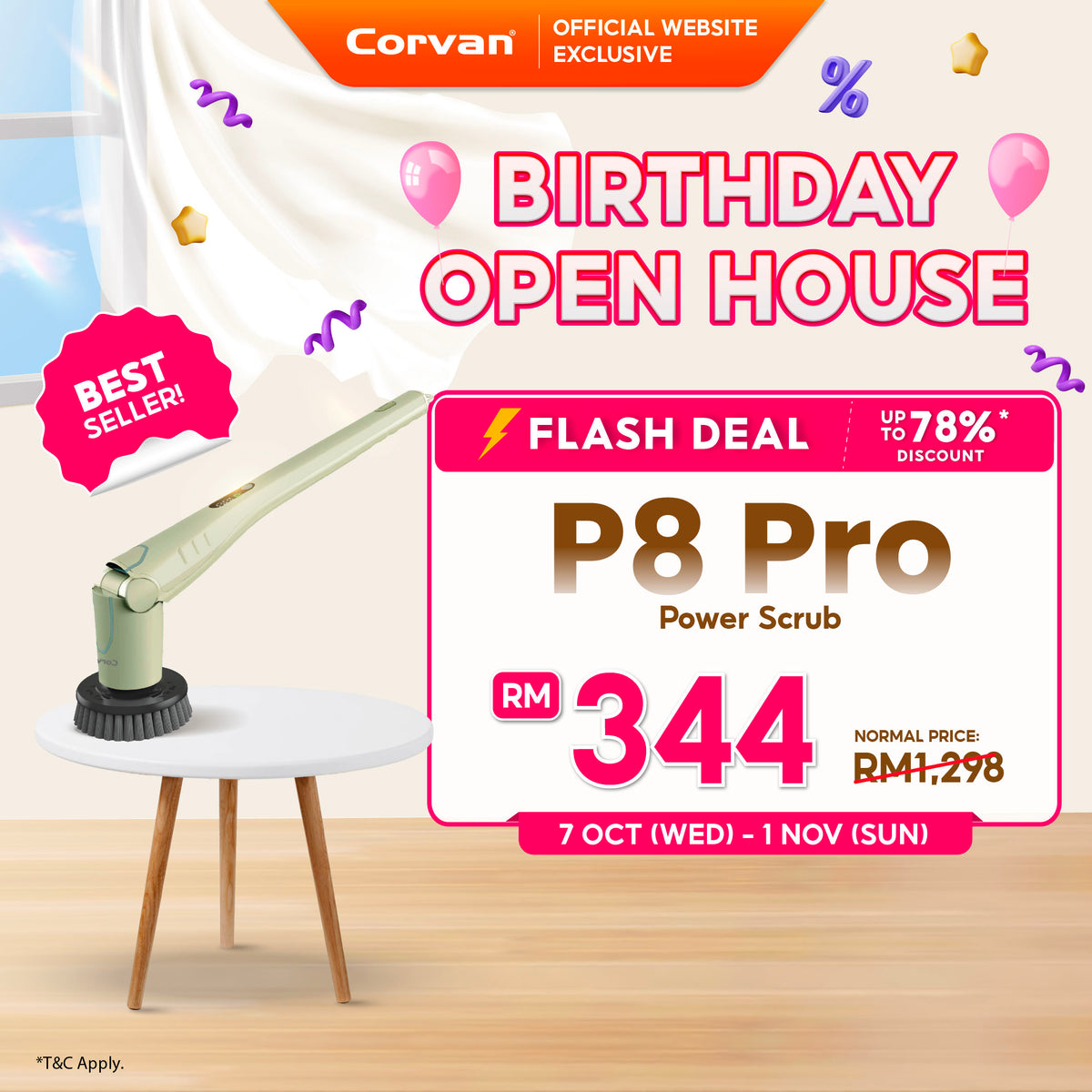 Corvan P8 Pro PowerScrub: Dual-Speed Scrubbing, Multiple Pads & Brushes