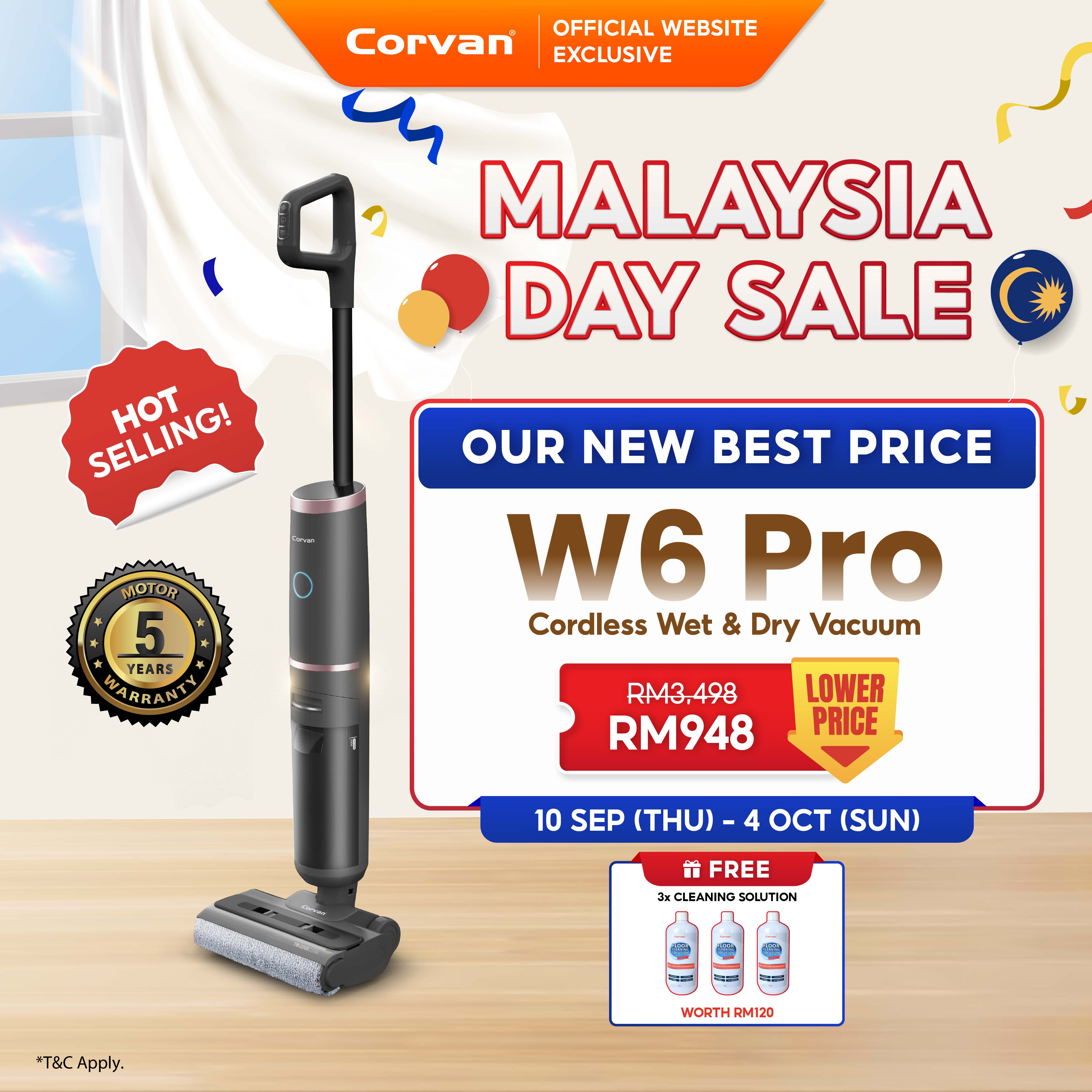 Corvan W6 Pro Cordless Wet and Dry Vacuum