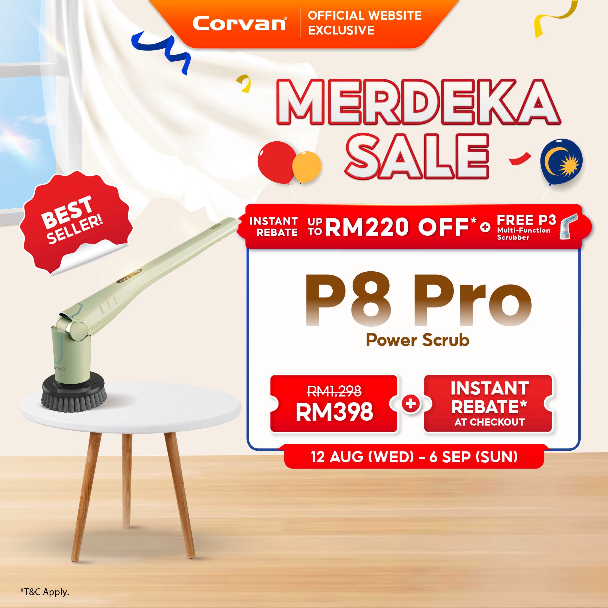 Corvan P8 Pro PowerScrub: Dual-Speed Scrubbing, Multiple Pads & Brushes