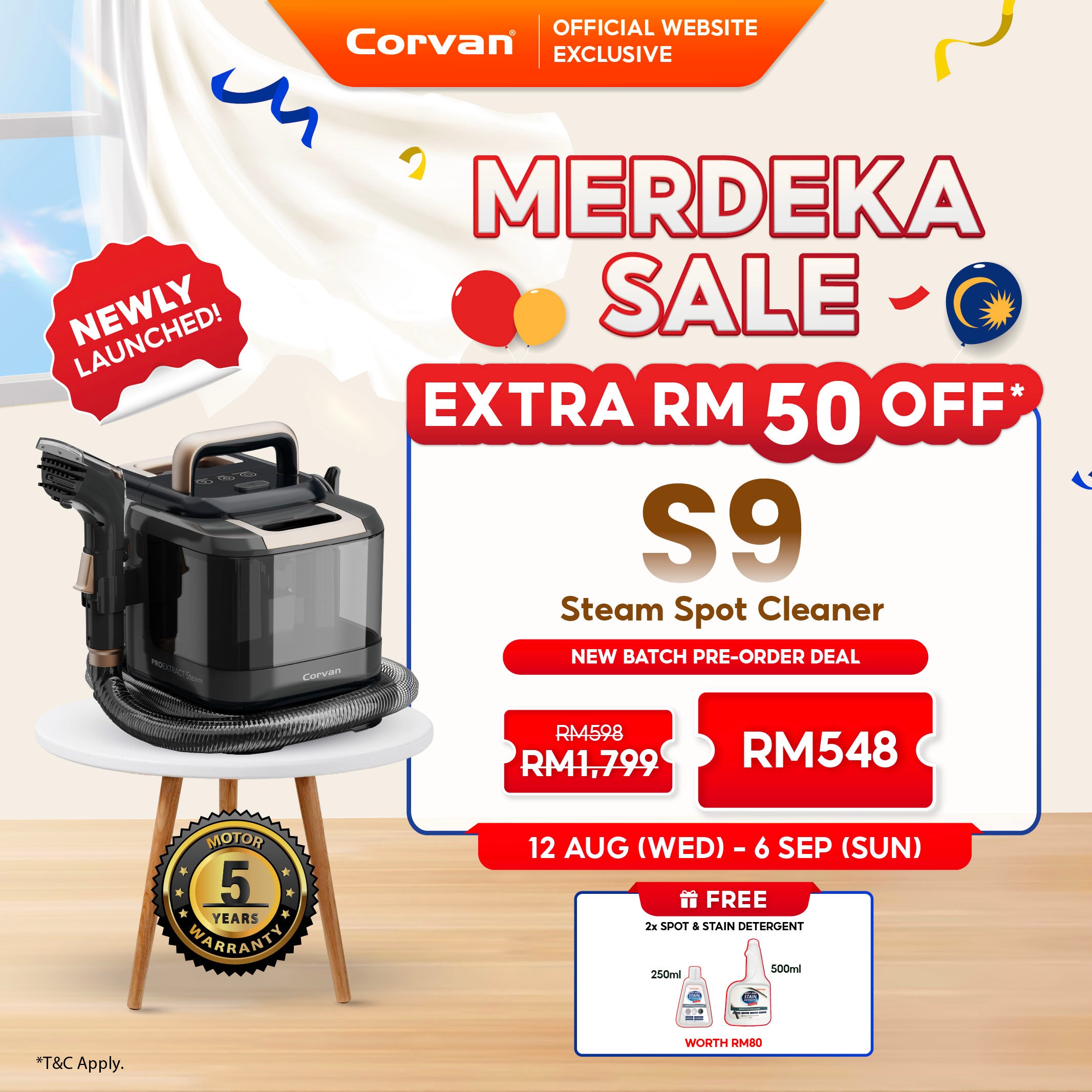(Pre-Order) NEW Corvan Steam Spot Cleaner S9 (ETA Mid-Aug)