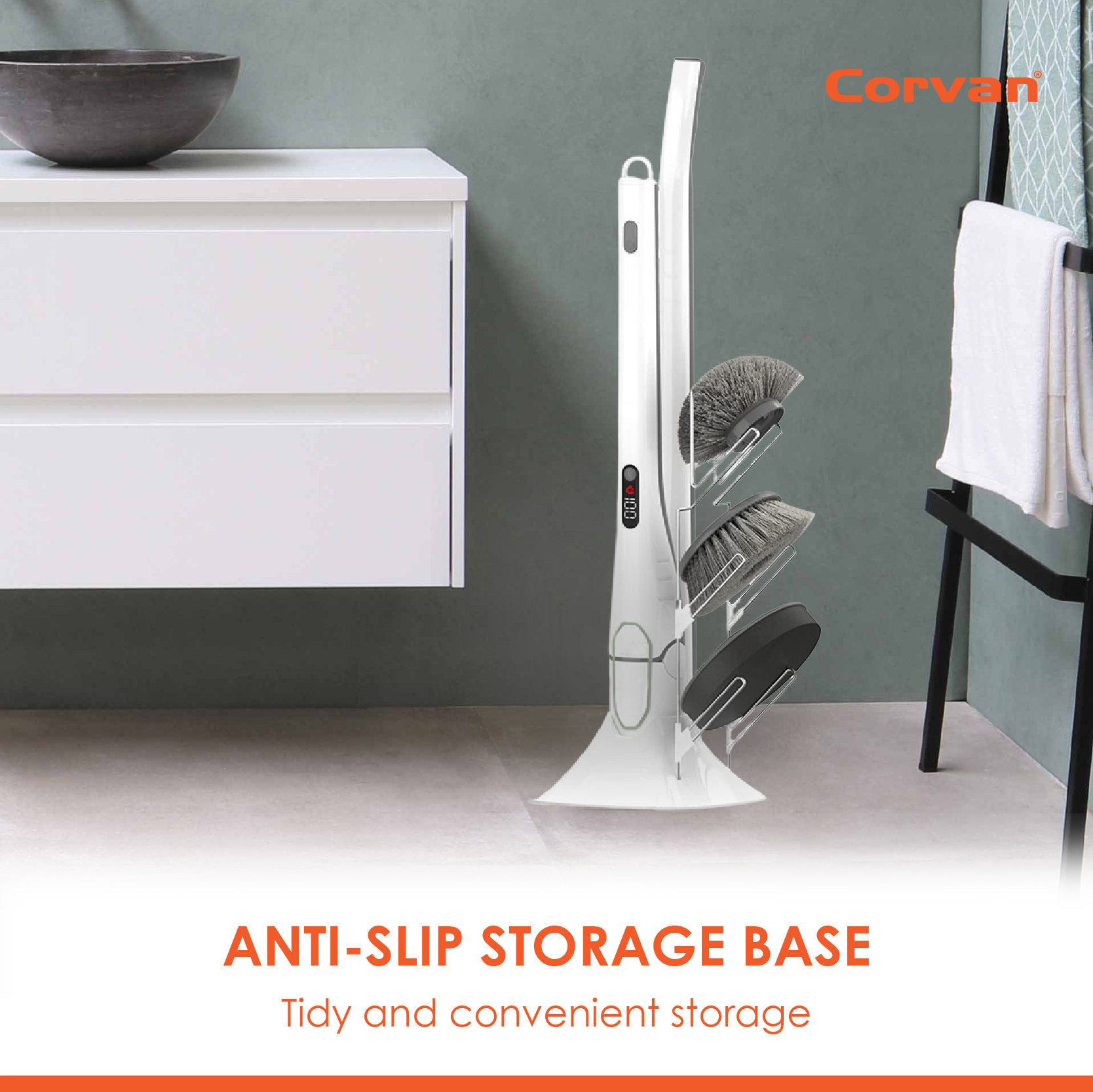 Corvan P8 Pro PowerScrub: Dual-Speed Scrubbing, Multiple Pads & Brushes