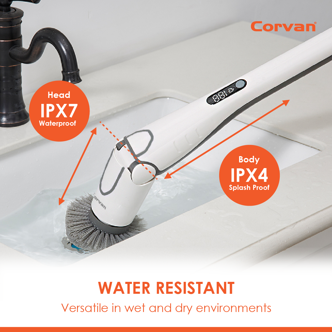 Corvan P8 Pro PowerScrub: Dual-Speed Scrubbing, Multiple Pads & Brushes