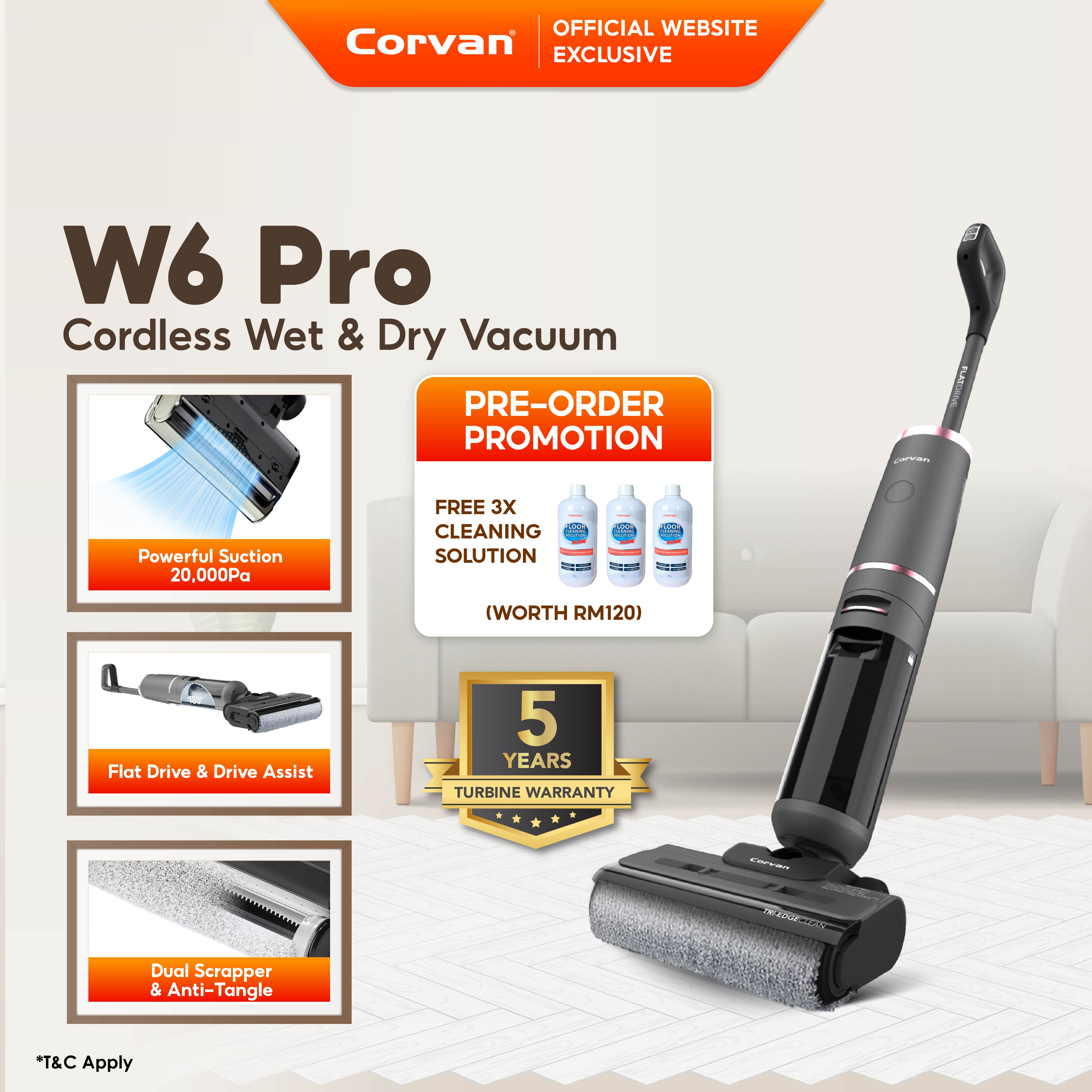 Corvan W6 Pro Cordless Wet and Dry Vacuum (ETA 28 February 2026)