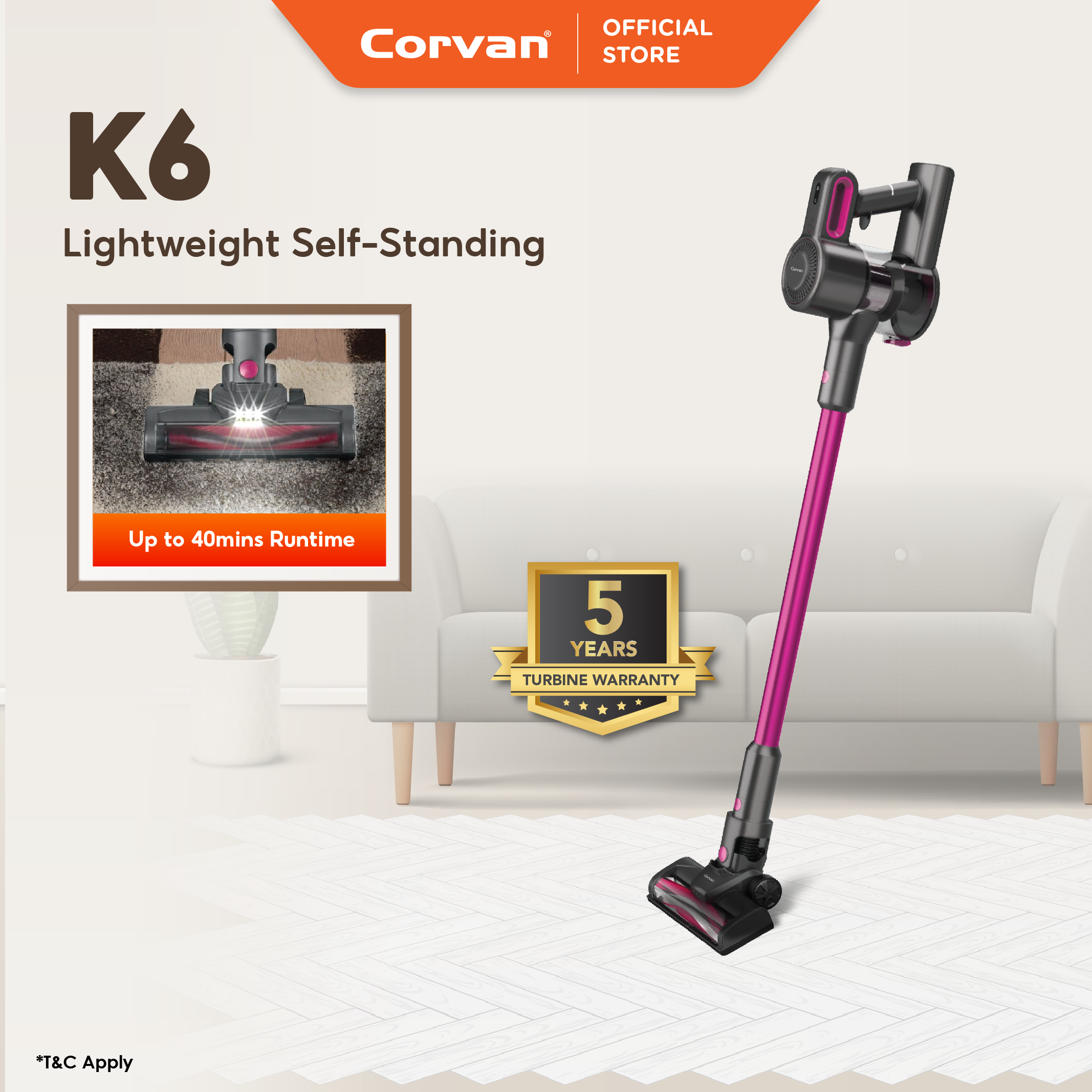 Corvan Cordless Vacuum Cleaner K6