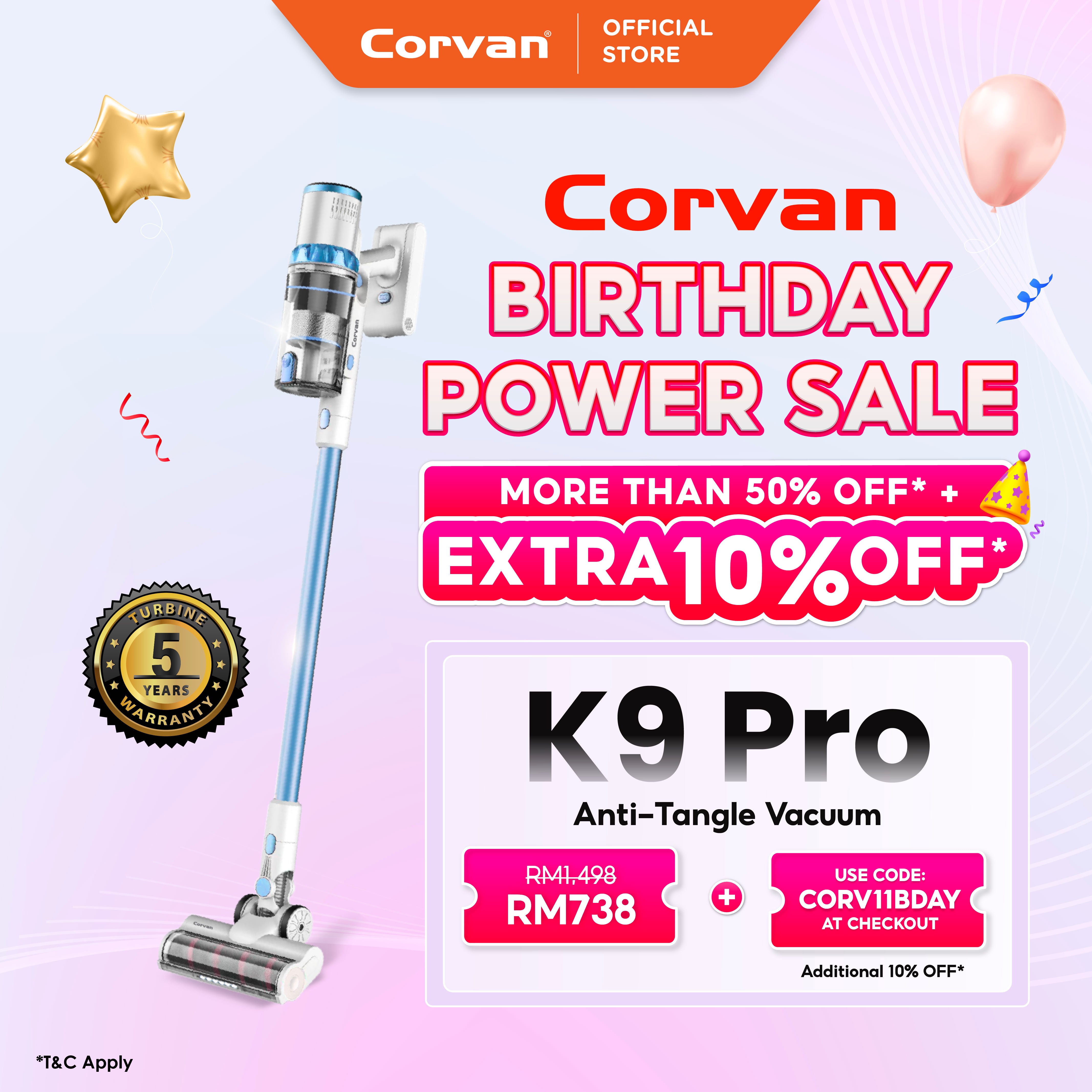 Corvan Anti-tangle Cordless Vacuum Cleaner K9 Pro