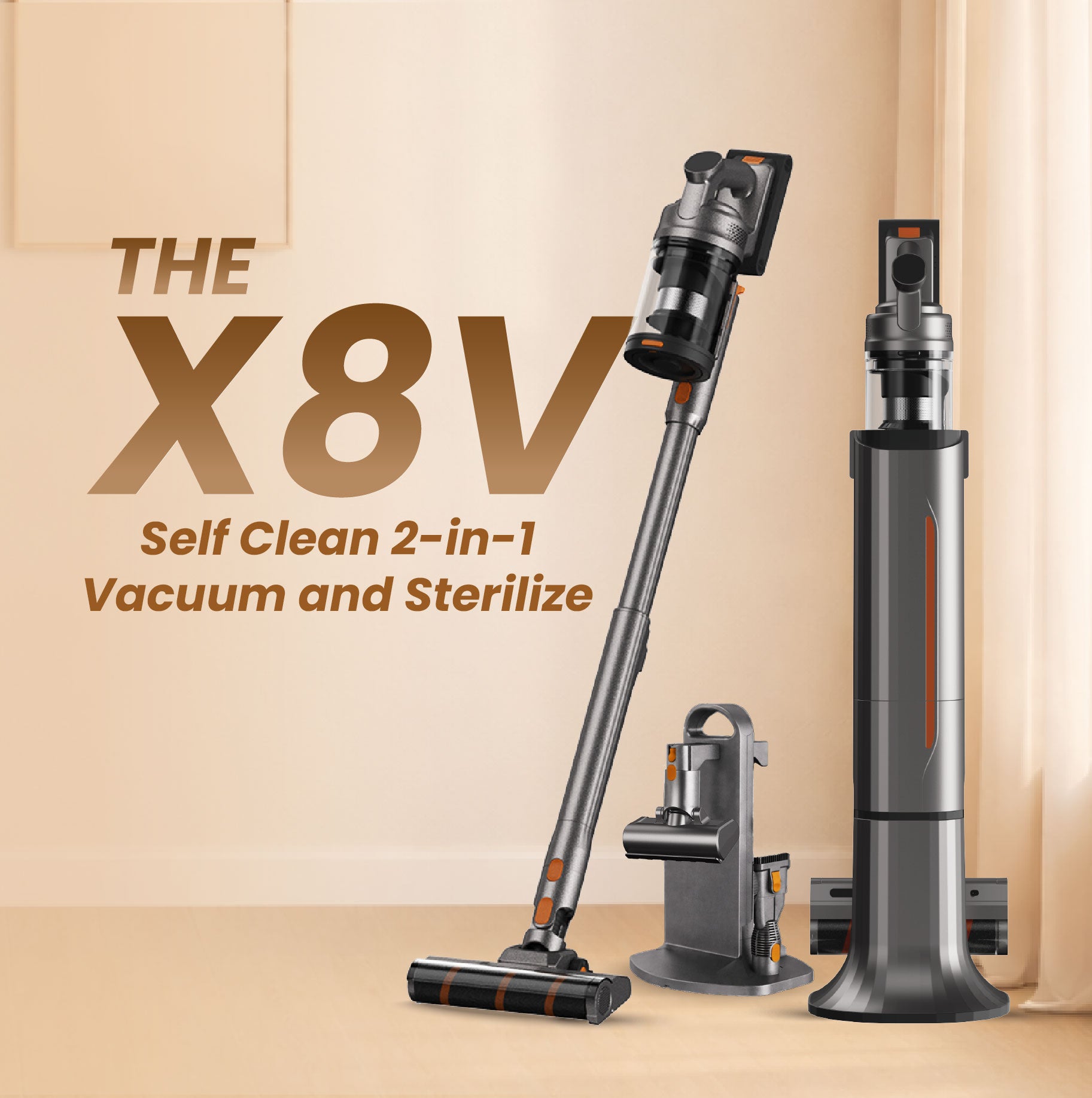 [Stella Chen X Corvan] Corvan X8V Self Clean 2-in-1 Vacuum and Sterilize | Auto Clean Station