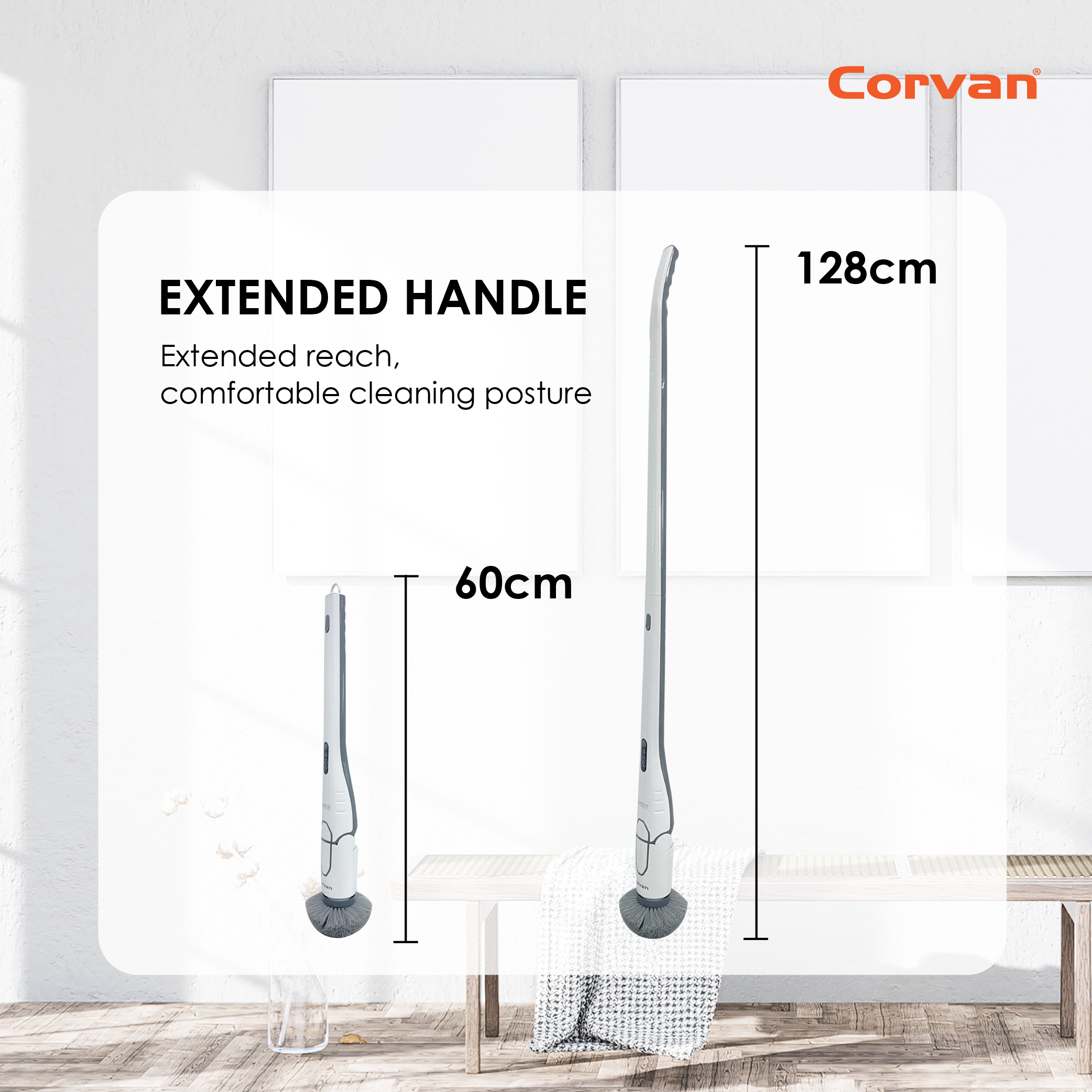 Corvan P8 Pro PowerScrub: Dual-Speed Scrubbing, Multiple Pads & Brushes,1-Year Warranty