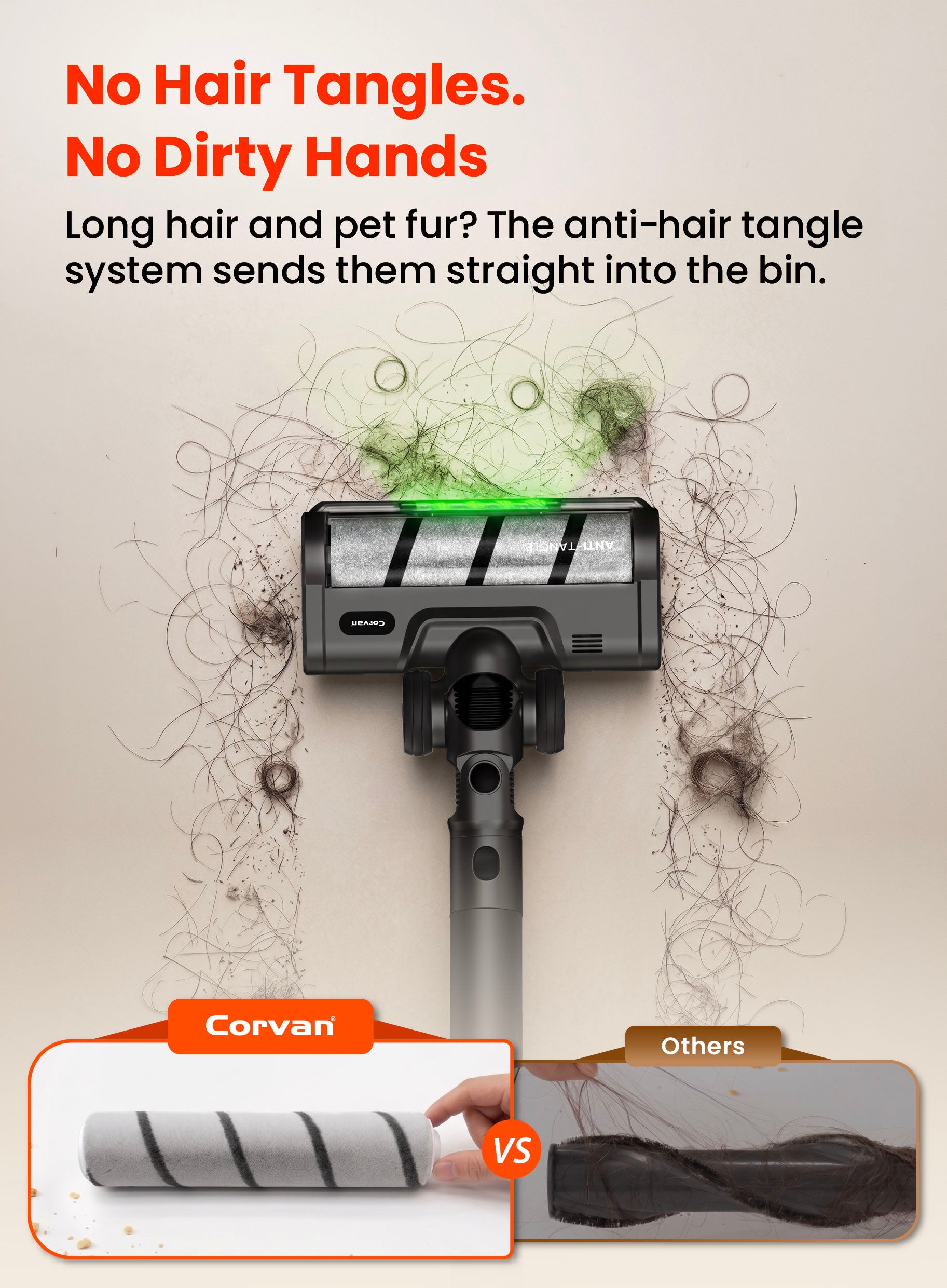 Anti-tangle brush