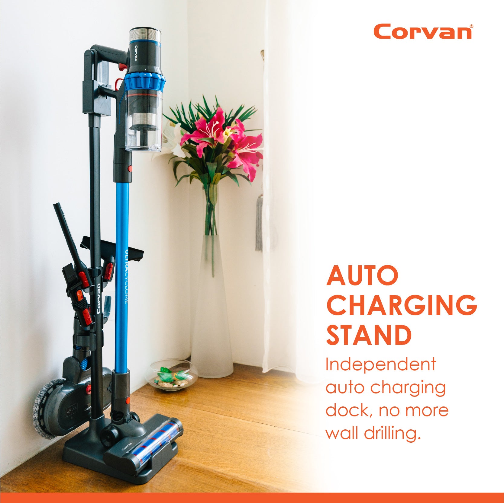 Corvan 2 In 1 Cordless Vacuum Cleaner & Cordless Mop K18
