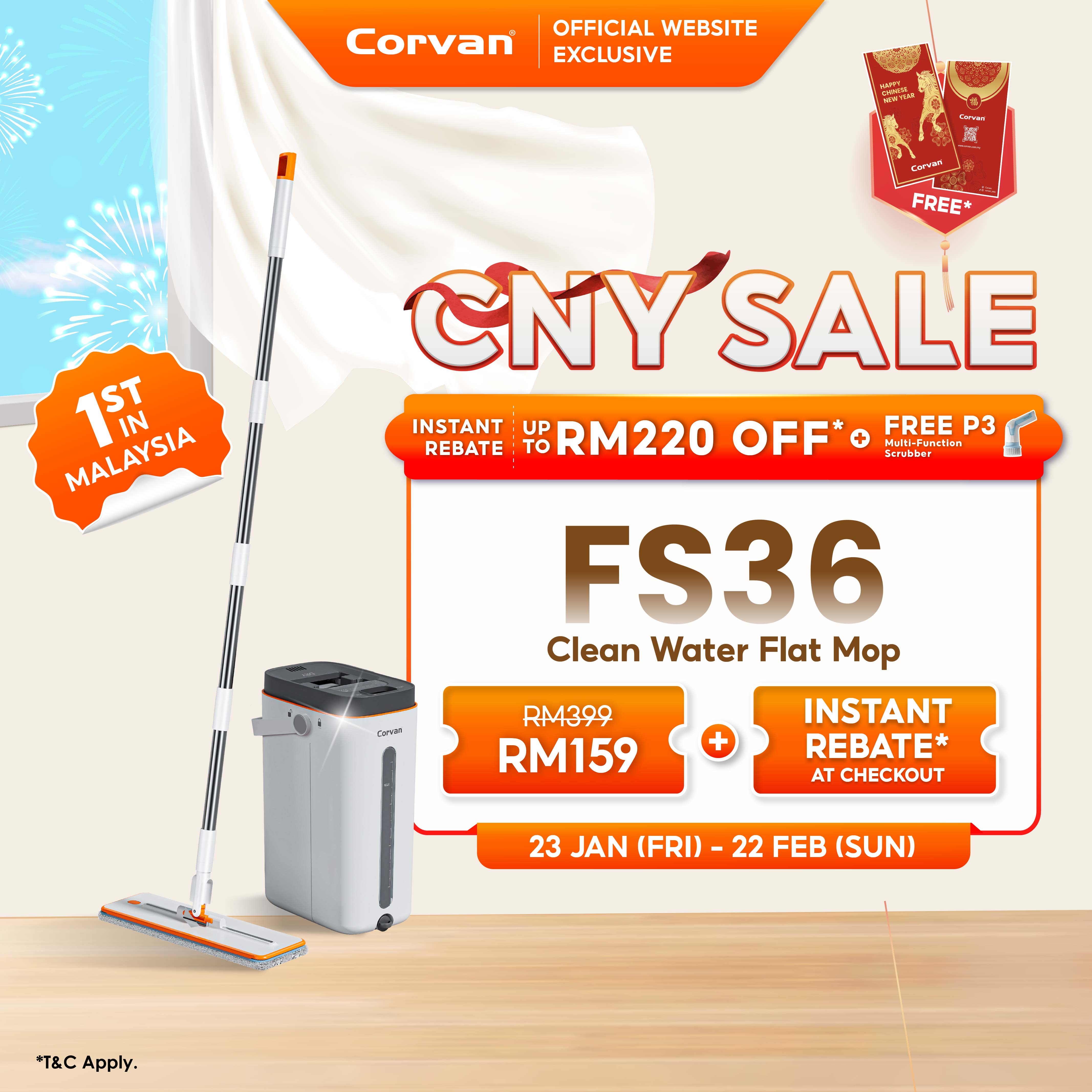 [NEW ARRIVAL] Corvan ACTIVEWASH Flat Mop FS36