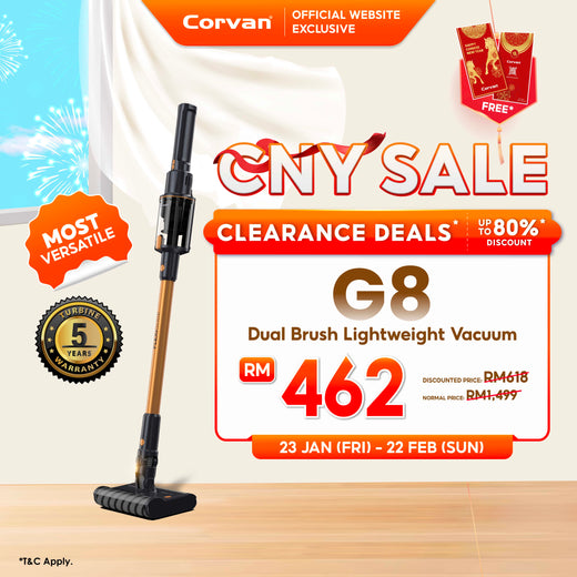 Corvan Cordless Vacuum Dual-Brush Efficiency FlexiGlide G8