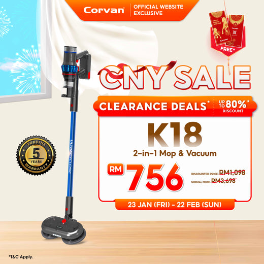 Corvan 2 In 1 Cordless Vacuum Cleaner & Cordless Mop K18