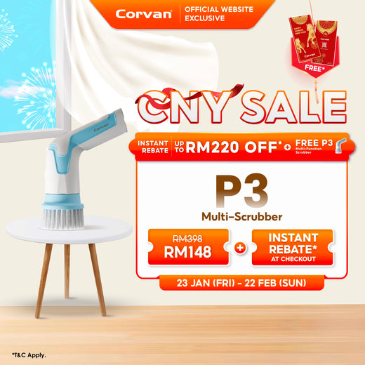 Corvan Cordless Power Scrubber Bathroom Scrubber P3