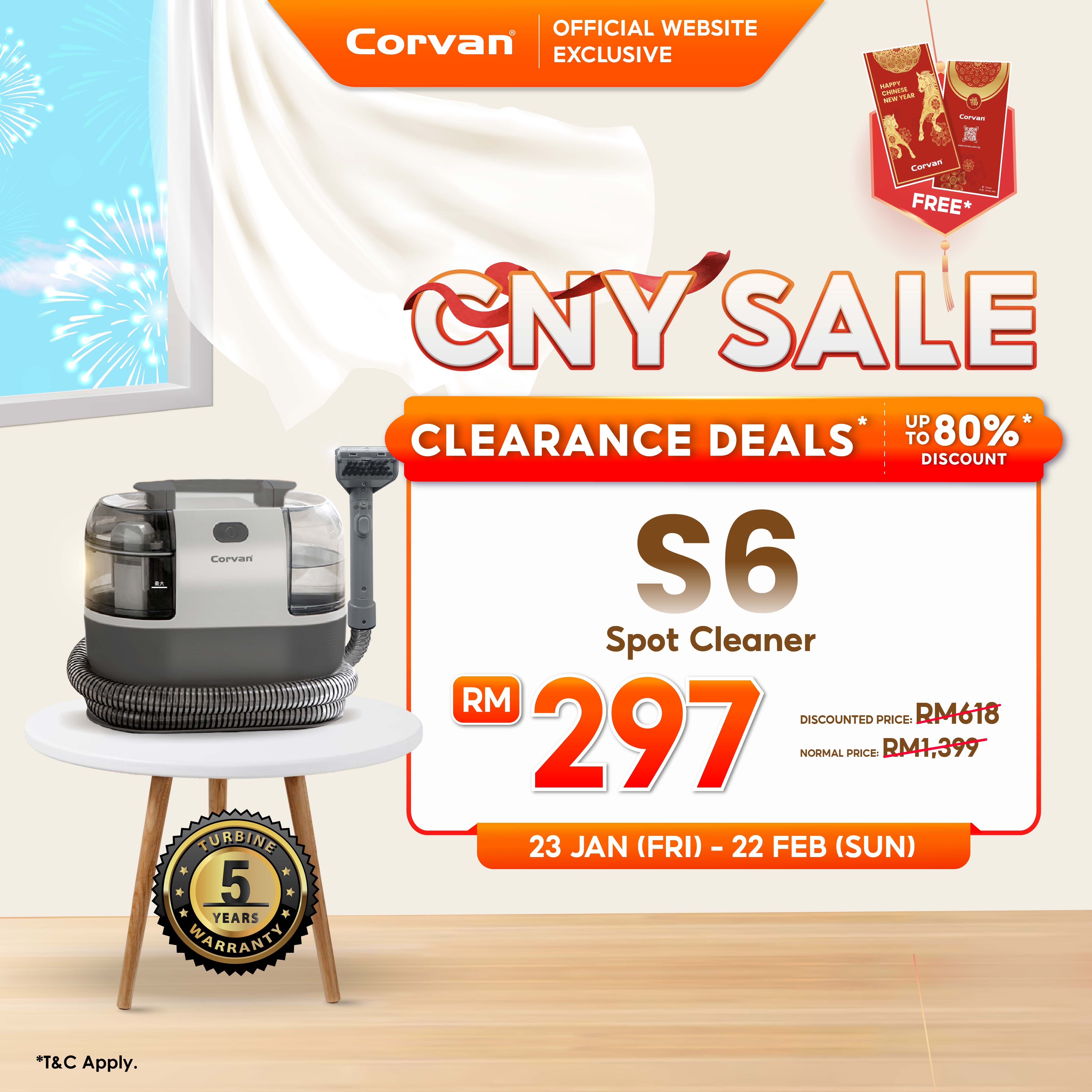 Corvan Spot Cleaner S6 - Carpet & Upholstery Cleaning with TurboDry System