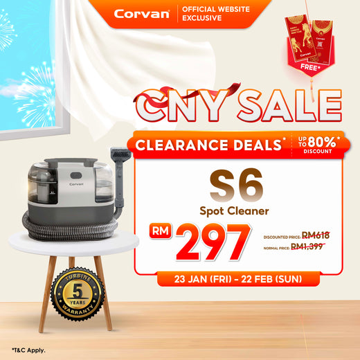Corvan Spot Cleaner S6 - Carpet & Upholstery Cleaning with TurboDry System