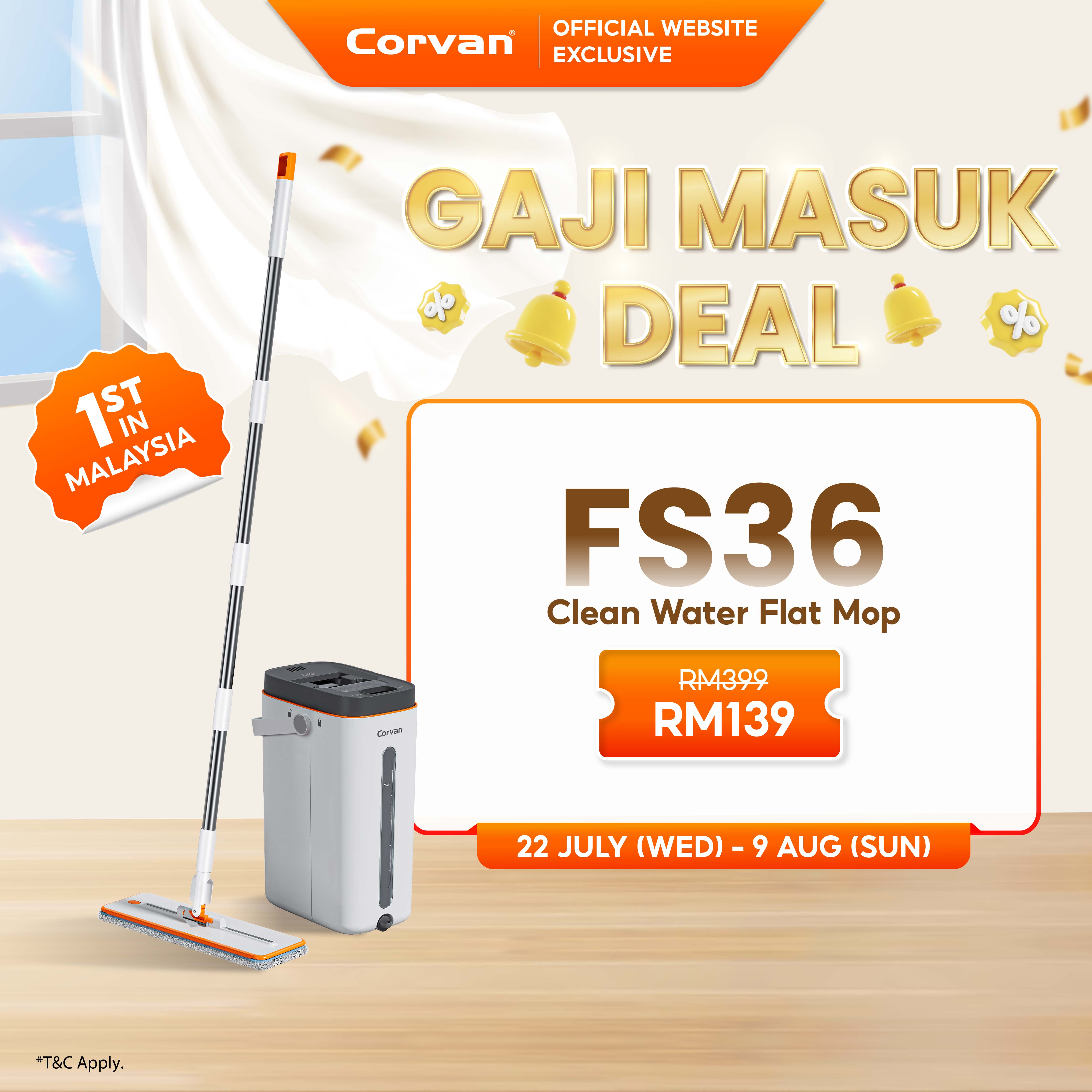 Corvan ACTIVEWASH Flat Mop FS36