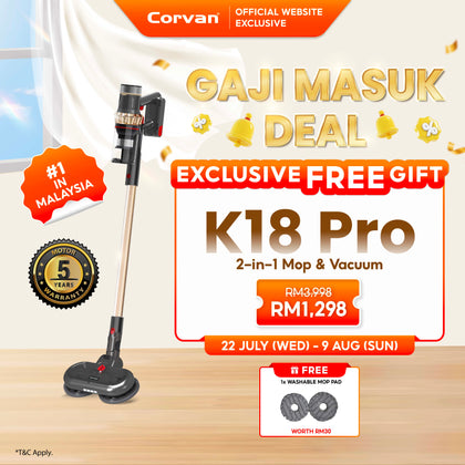 Corvan 2 In 1 Cordless Vacuum Cleaner & Cordless Mop K18 Pro