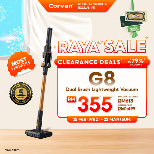 Corvan Cordless Vacuum Dual-Brush Efficiency FlexiGlide G8