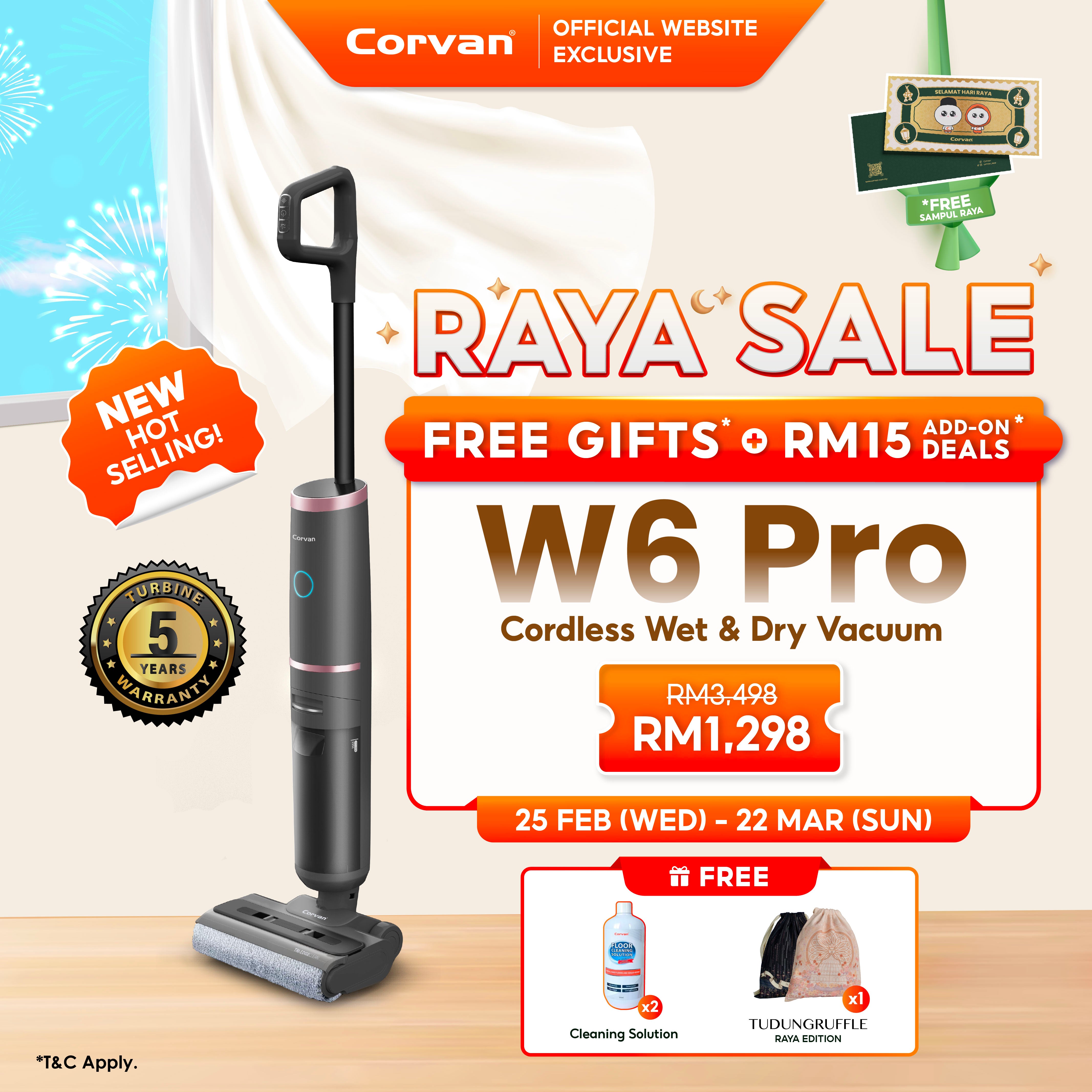 Corvan W6 Pro Cordless Wet and Dry Vacuum (ETA 15 March 2026)