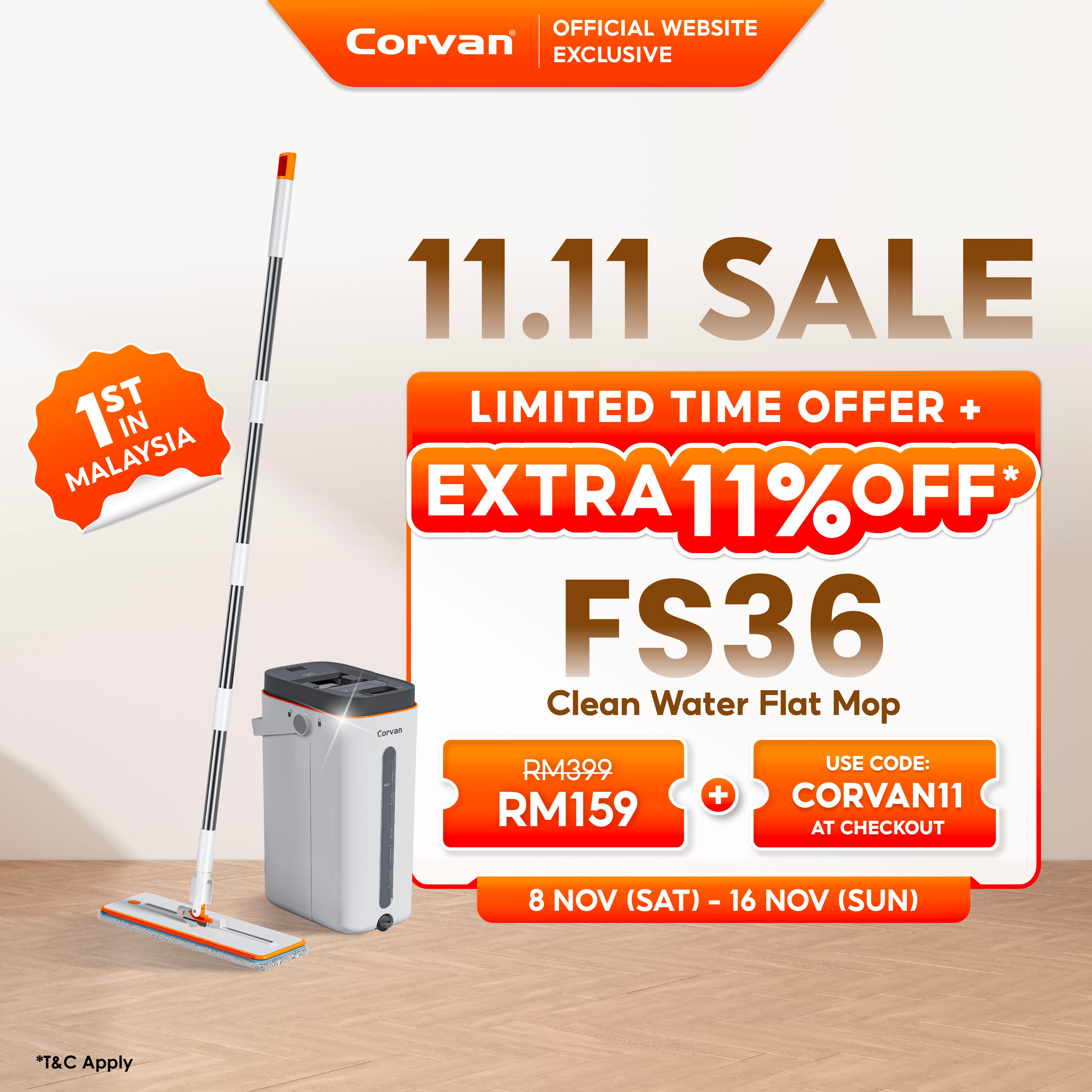 [NEW ARRIVAL] Corvan ACTIVEWASH Flat Mop FS36