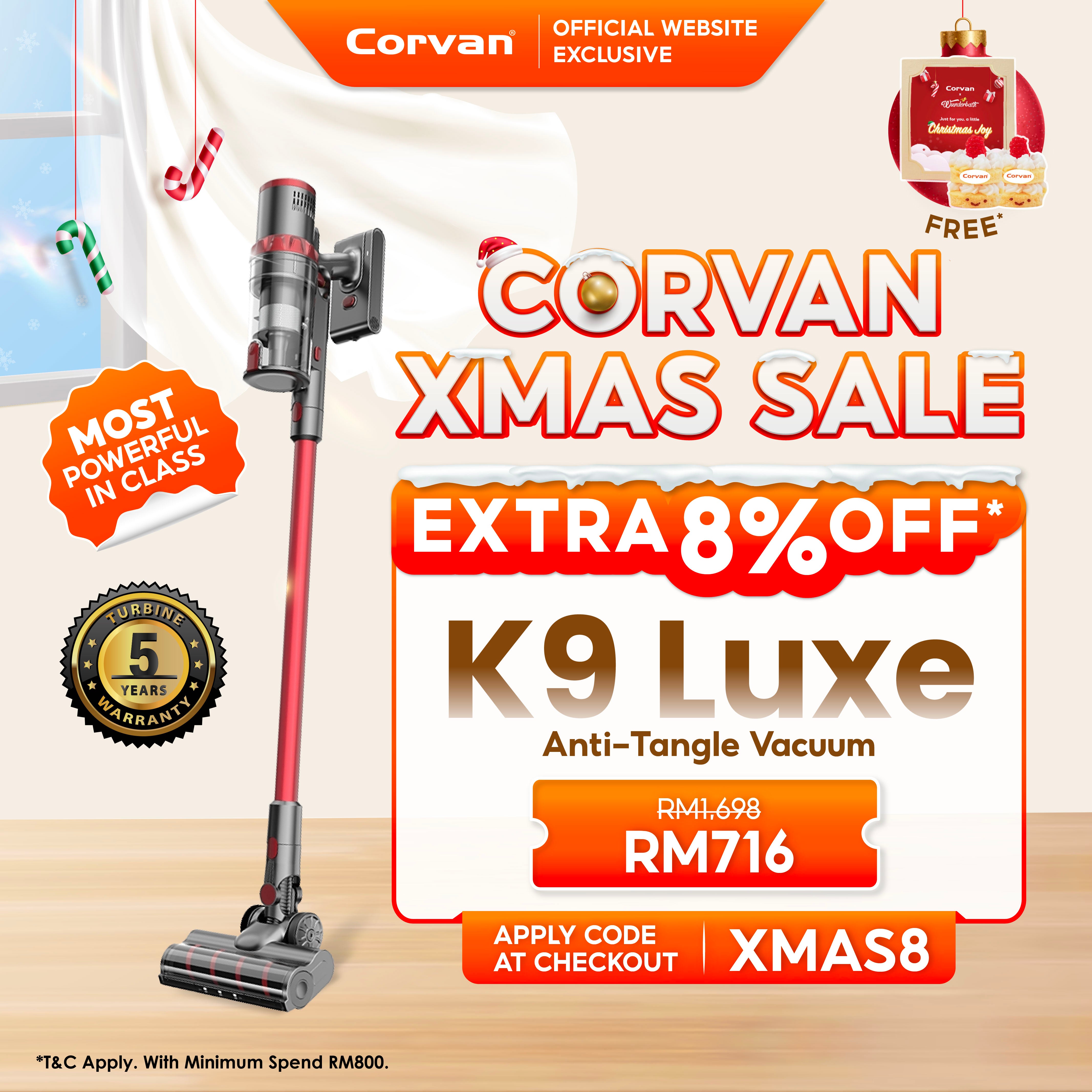 Corvan Anti-tangle Cordless Vacuum Cleaner K9 Luxe