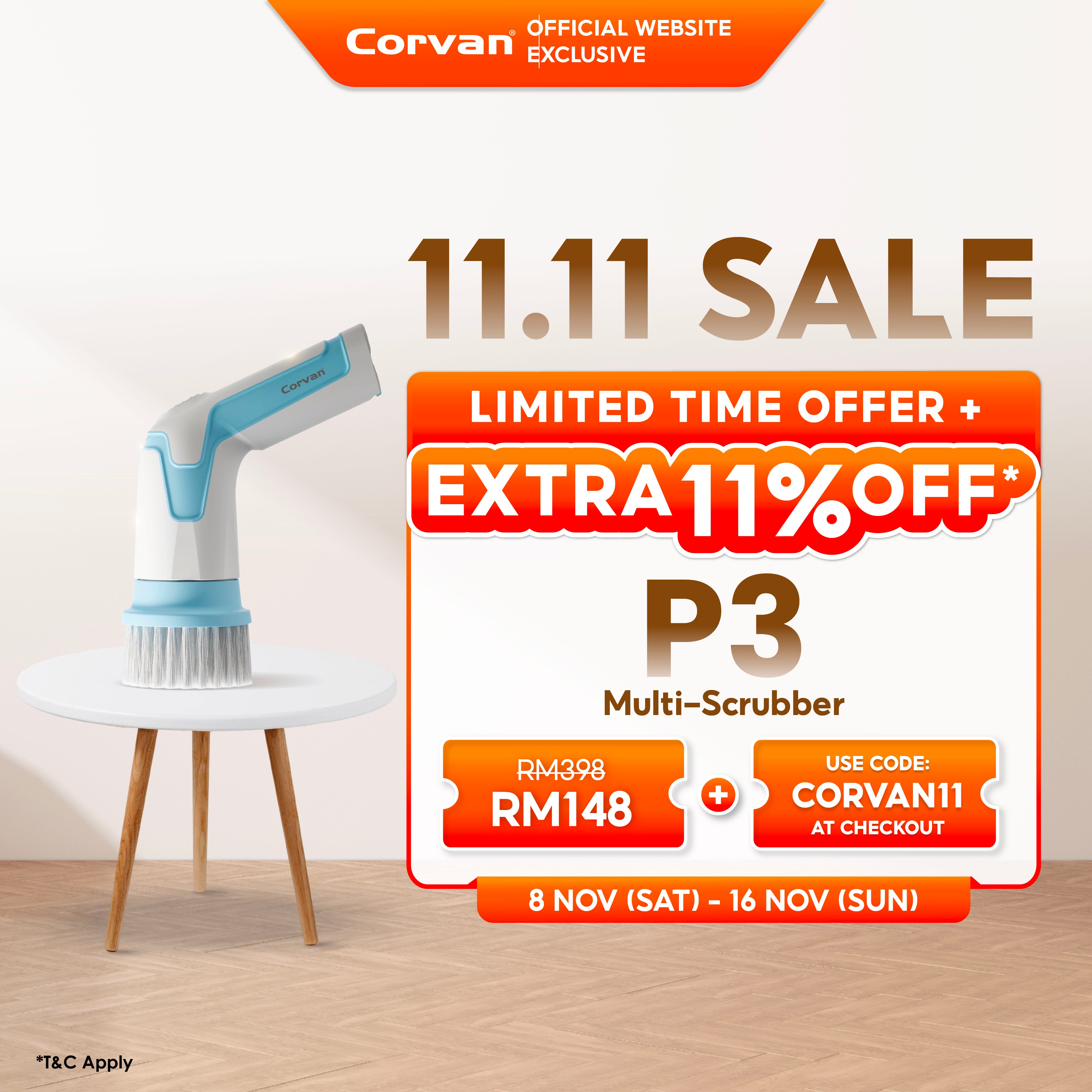 NEW Corvan Cordless Power Scrubber Bathroom Scrubber P3.