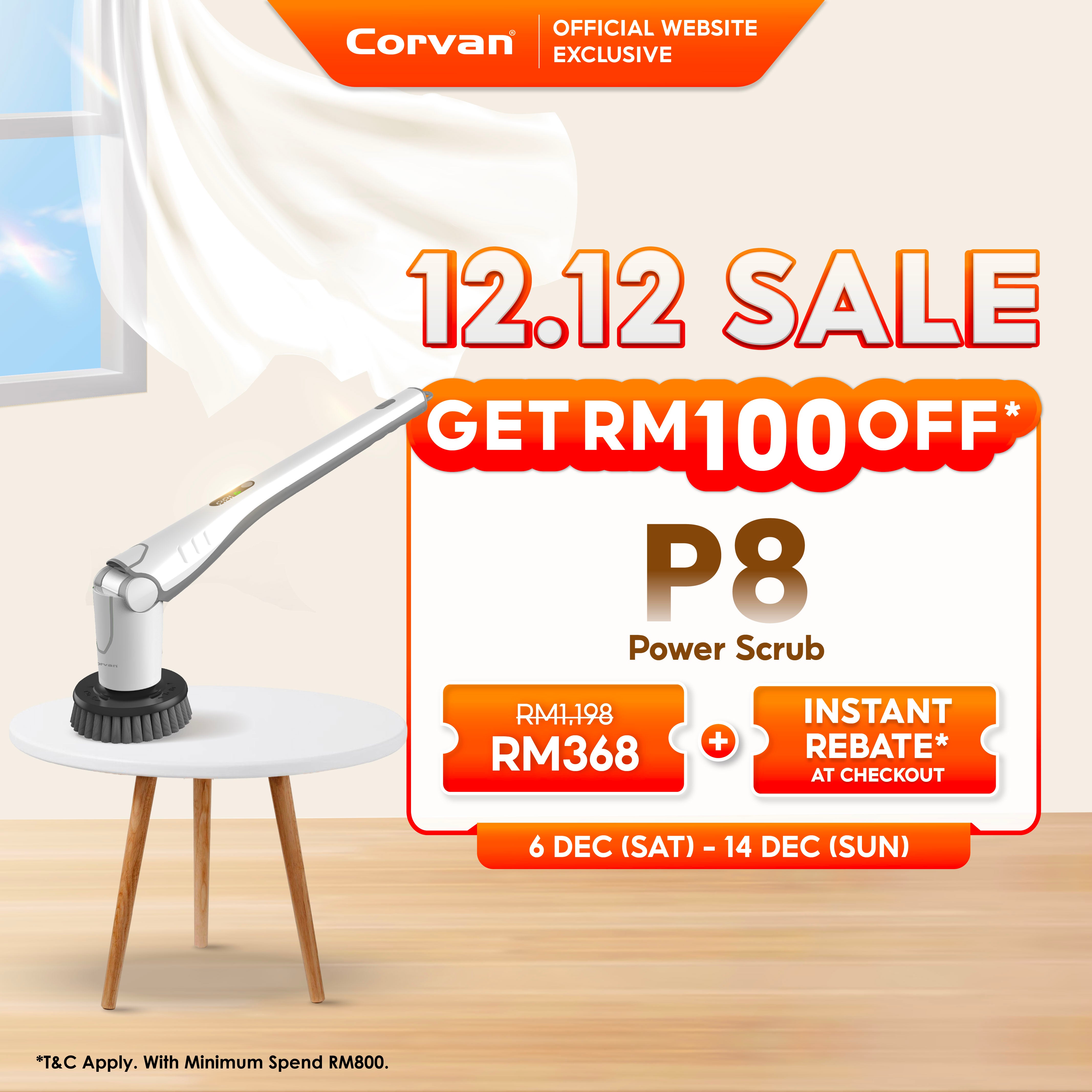 Corvan Power Scrub P8 - Scrub, Polish and Wax with dual speed SuperTorque technology