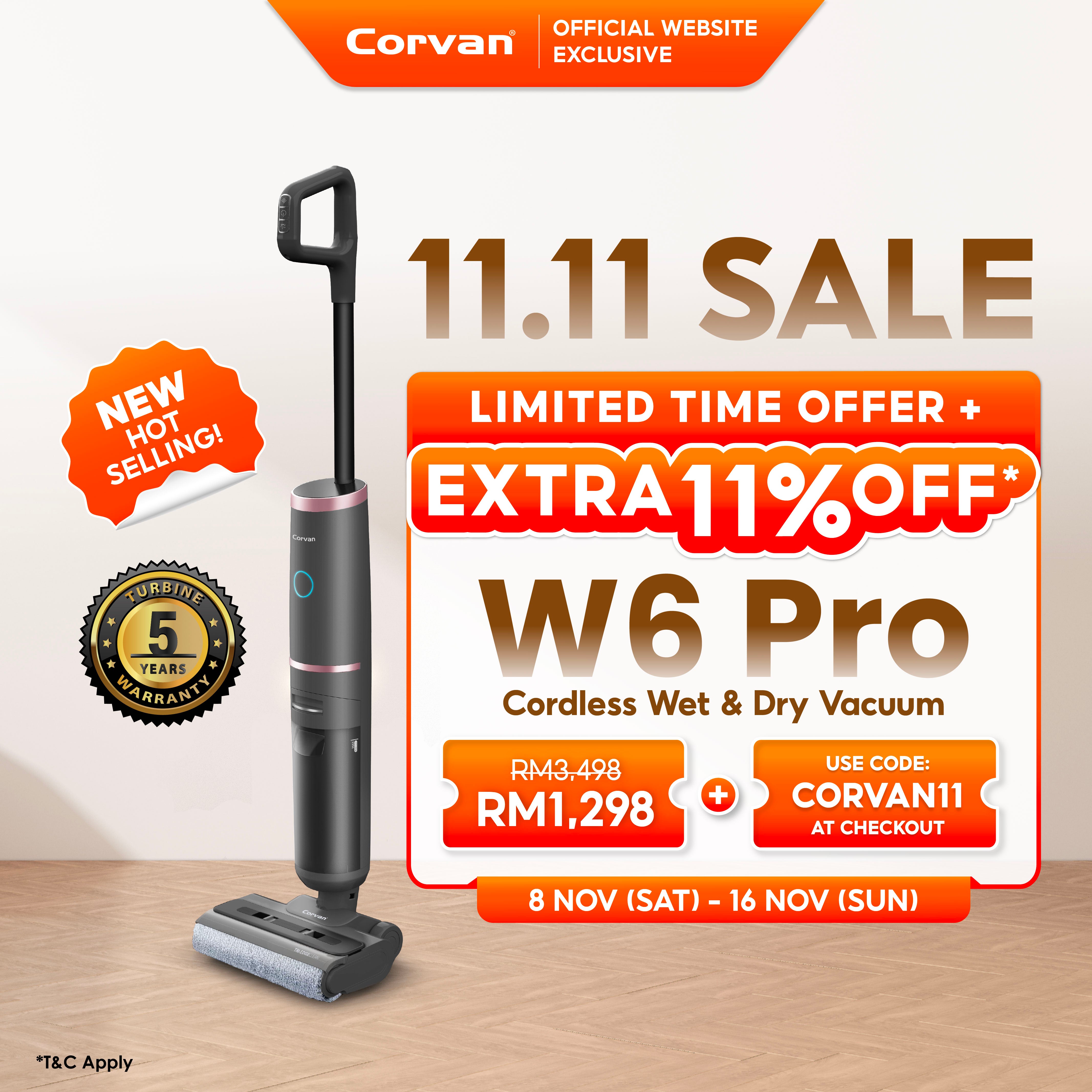 [NEW ARRIVAL] Corvan W6 Pro Cordless Wet and Dry Vacuum