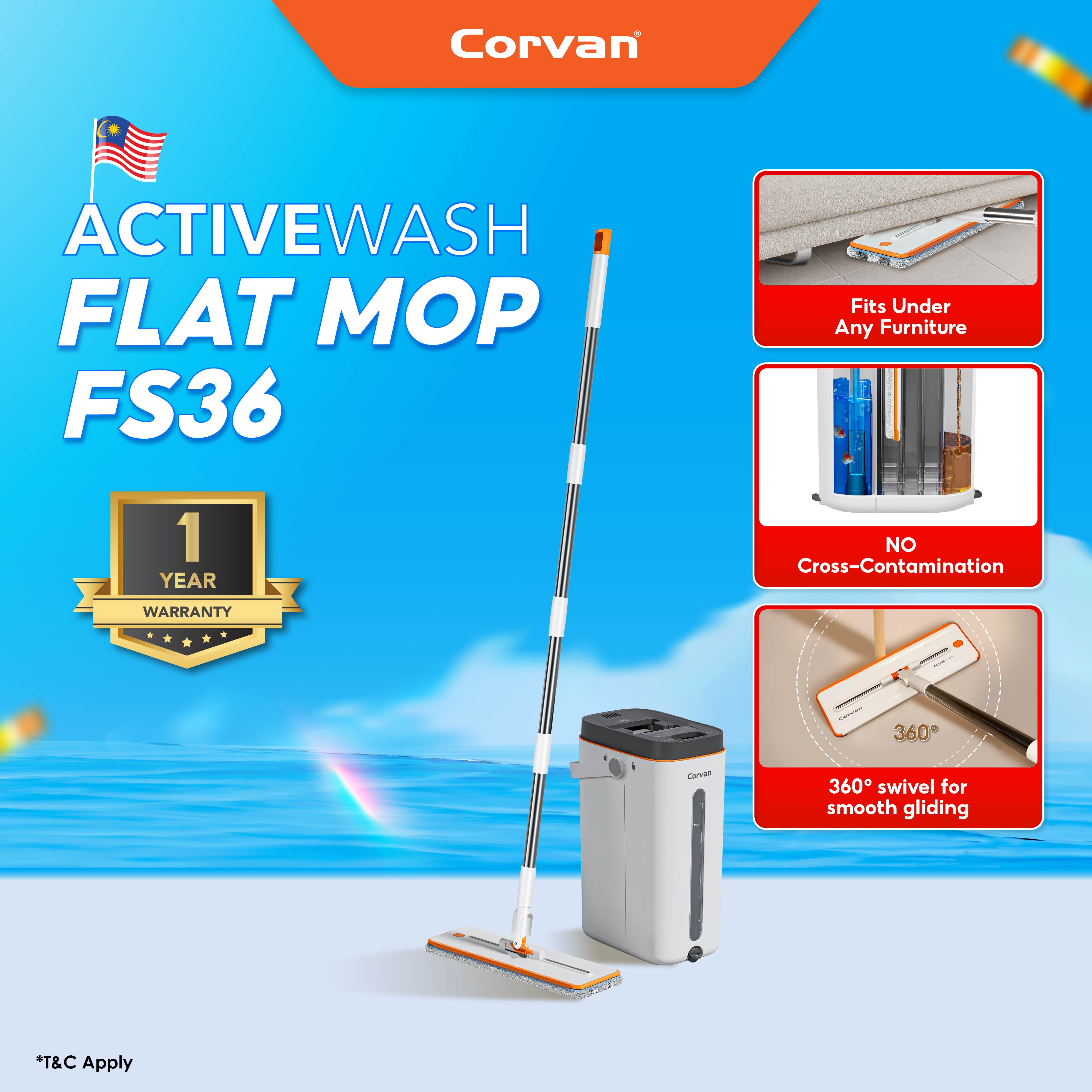 [NEW ARRIVAL] Corvan ACTIVEWASH Flat Mop FS36
