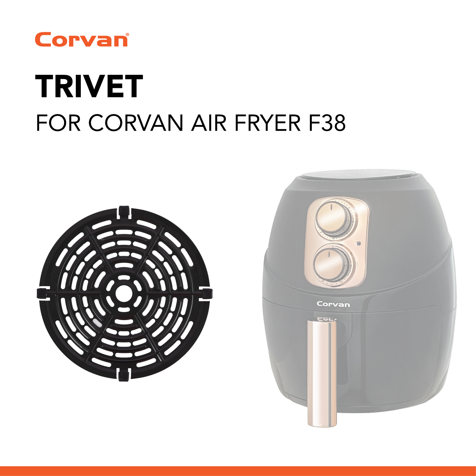 Corvan F38 Air Fryer Genuine Consumables & Parts