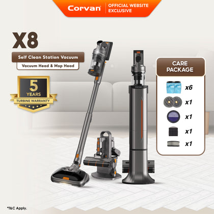 Corvan X8 Self Clean 4-in-1 Mop, Vacuum, Steam and Sterilize | All-In-One Auto Clean Station