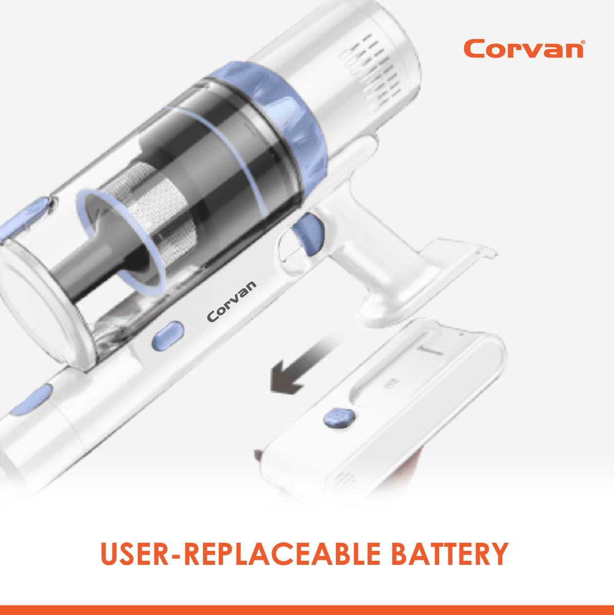 Corvan Antitangle Cordless Vacuum Cleaner K9 Pro