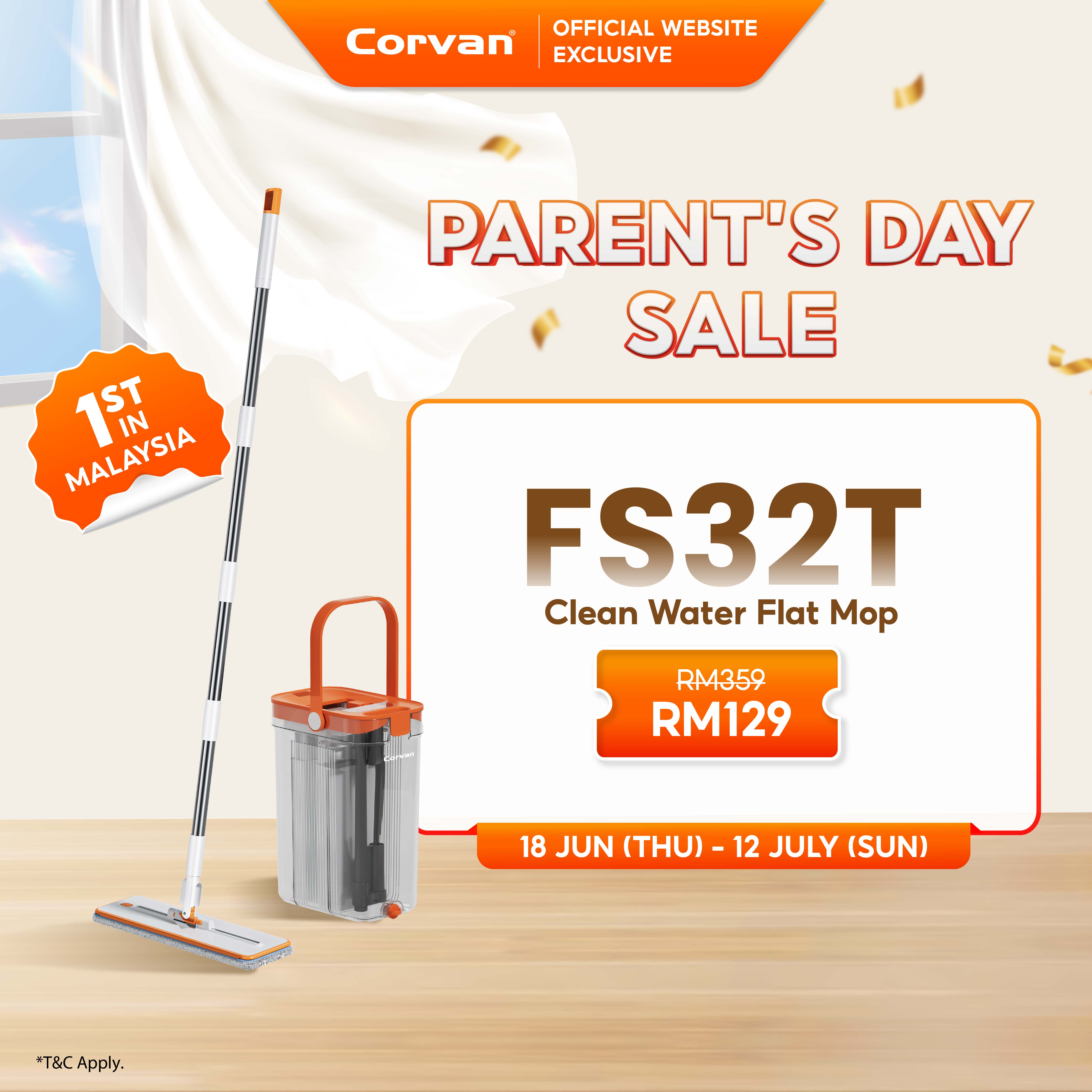 [NEW ARRIVAL] Corvan ACTIVEWASH Flat Mop FS32T