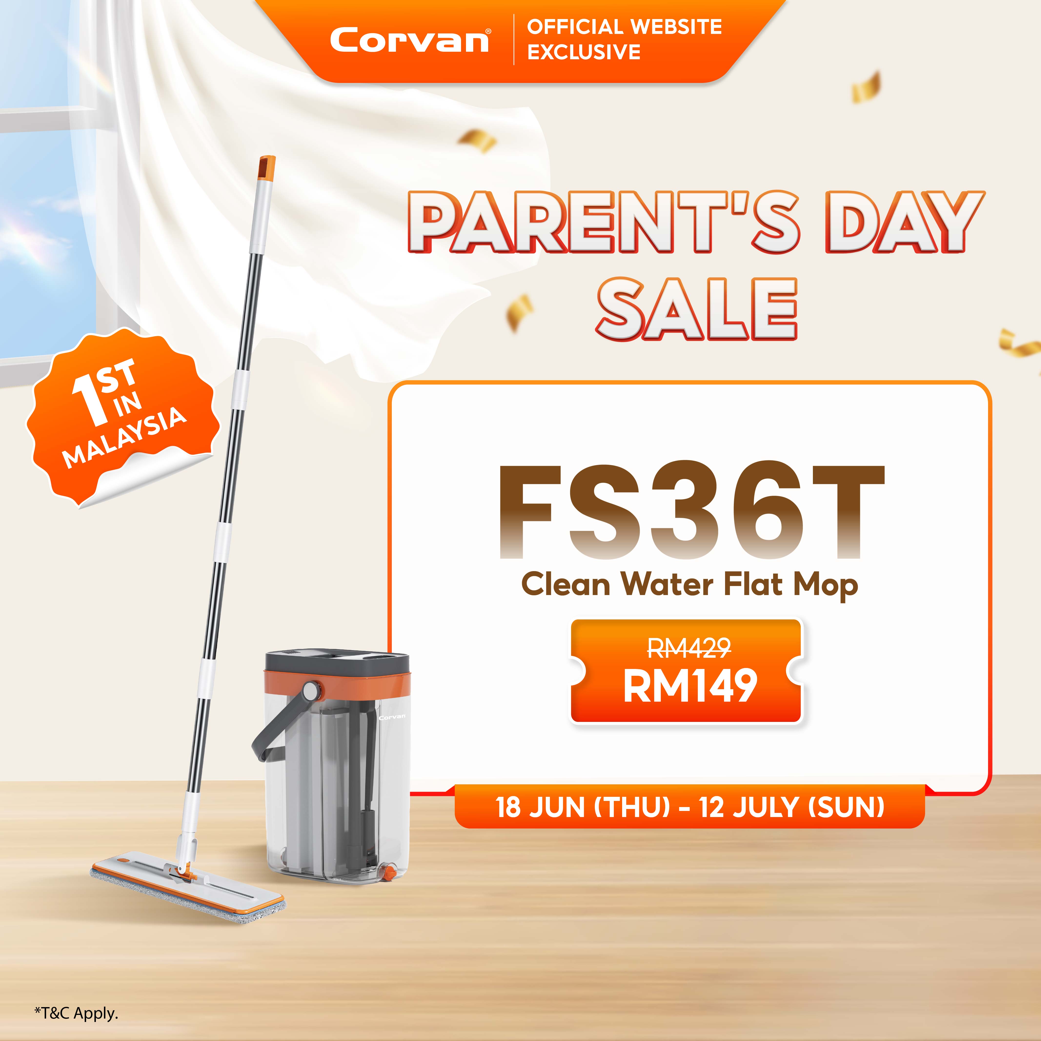 [NEW ARRIVAL] Corvan ACTIVEWASH Flat Mop FS36T