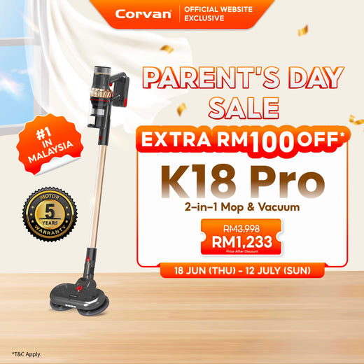 Corvan 2 In 1 Cordless Vacuum Cleaner & Cordless Mop K18 Pro
