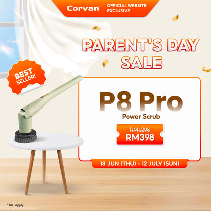 Corvan P8 Pro PowerScrub: Dual-Speed Scrubbing, Multiple Pads & Brushes