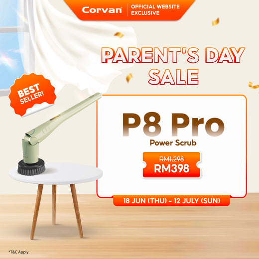 Corvan P8 Pro PowerScrub: Dual-Speed Scrubbing, Multiple Pads & Brushes