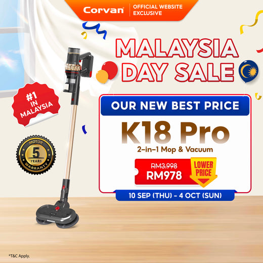 Corvan 2 In 1 Cordless Vacuum Cleaner & Cordless Mop K18 Pro