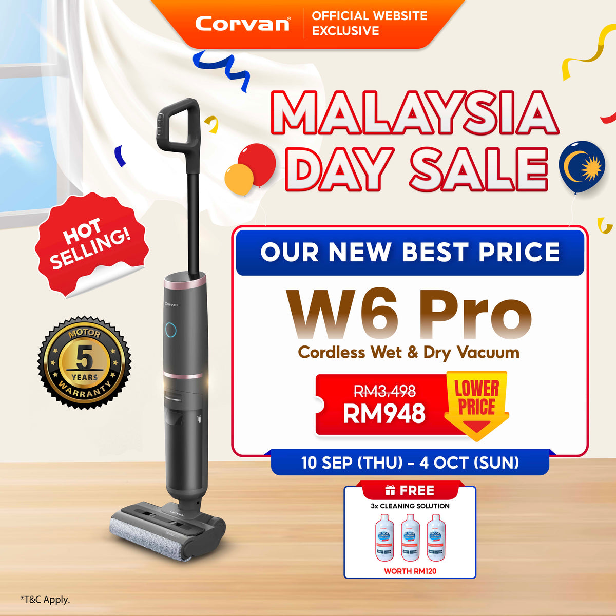 Corvan W6 Pro Cordless Wet and Dry Vacuum