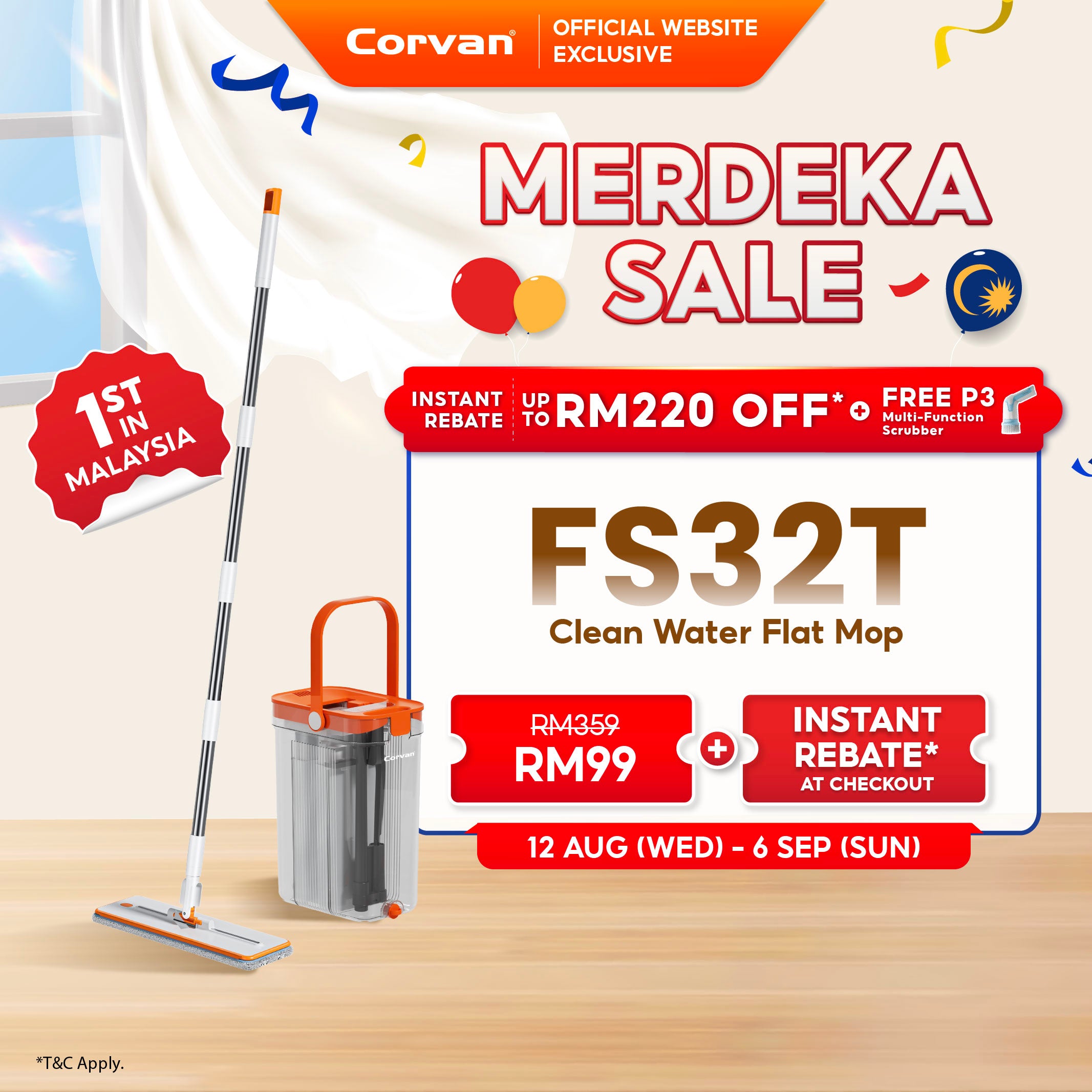 [NEW ARRIVAL] Corvan ACTIVEWASH Flat Mop FS32T